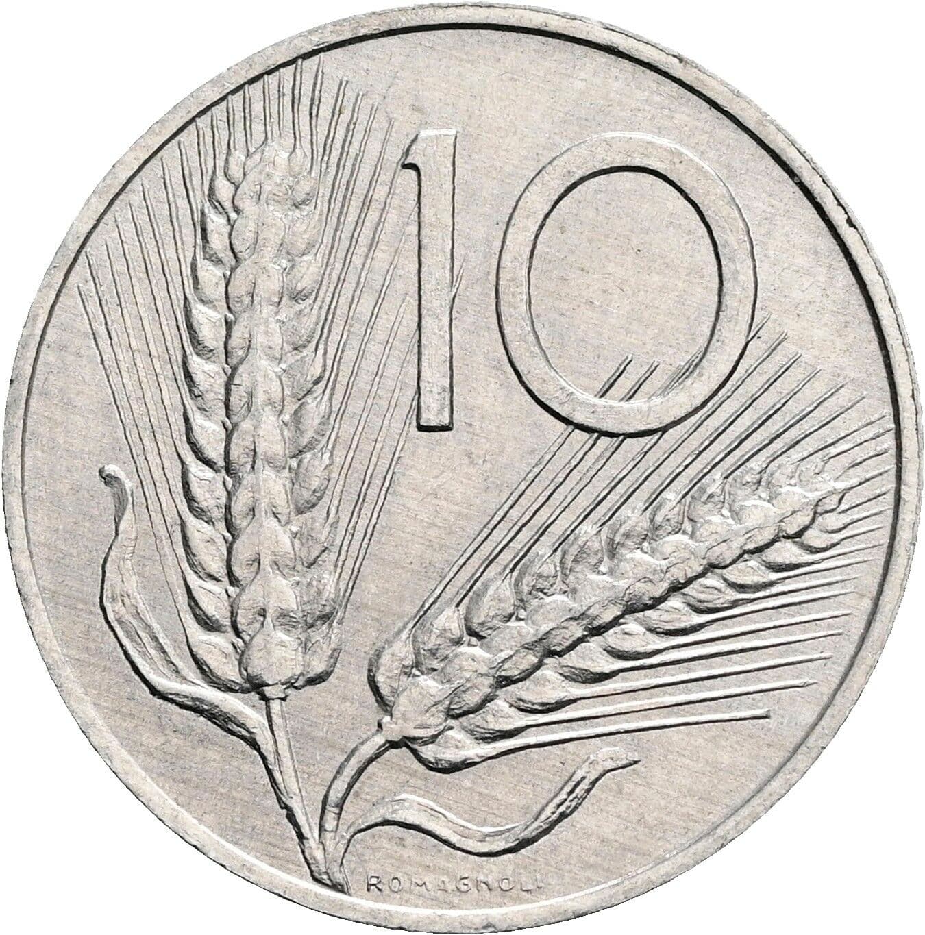 10 Lire 1979 – Rückseite