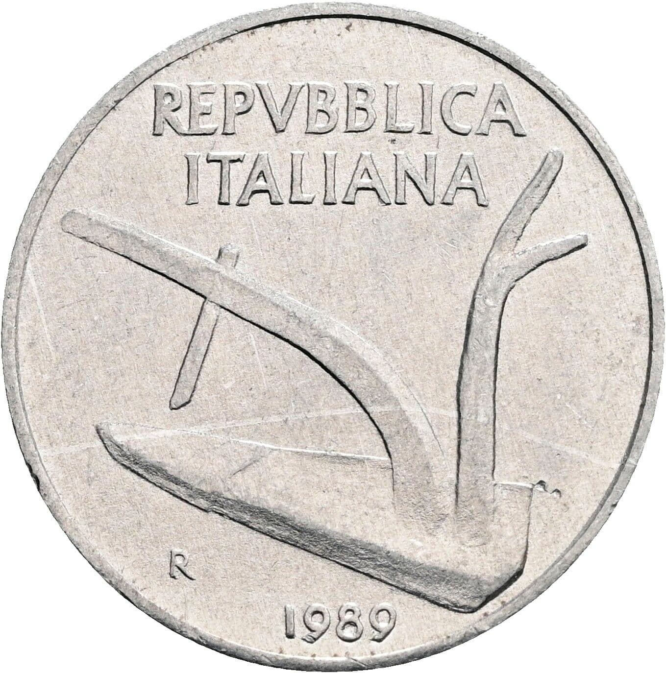 10 Lire 1989 – Rückseite