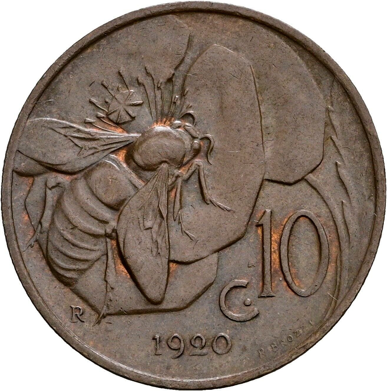 10 Centesimi Vittorio Emanuele III. 1900-1946 1920 – Rückseite