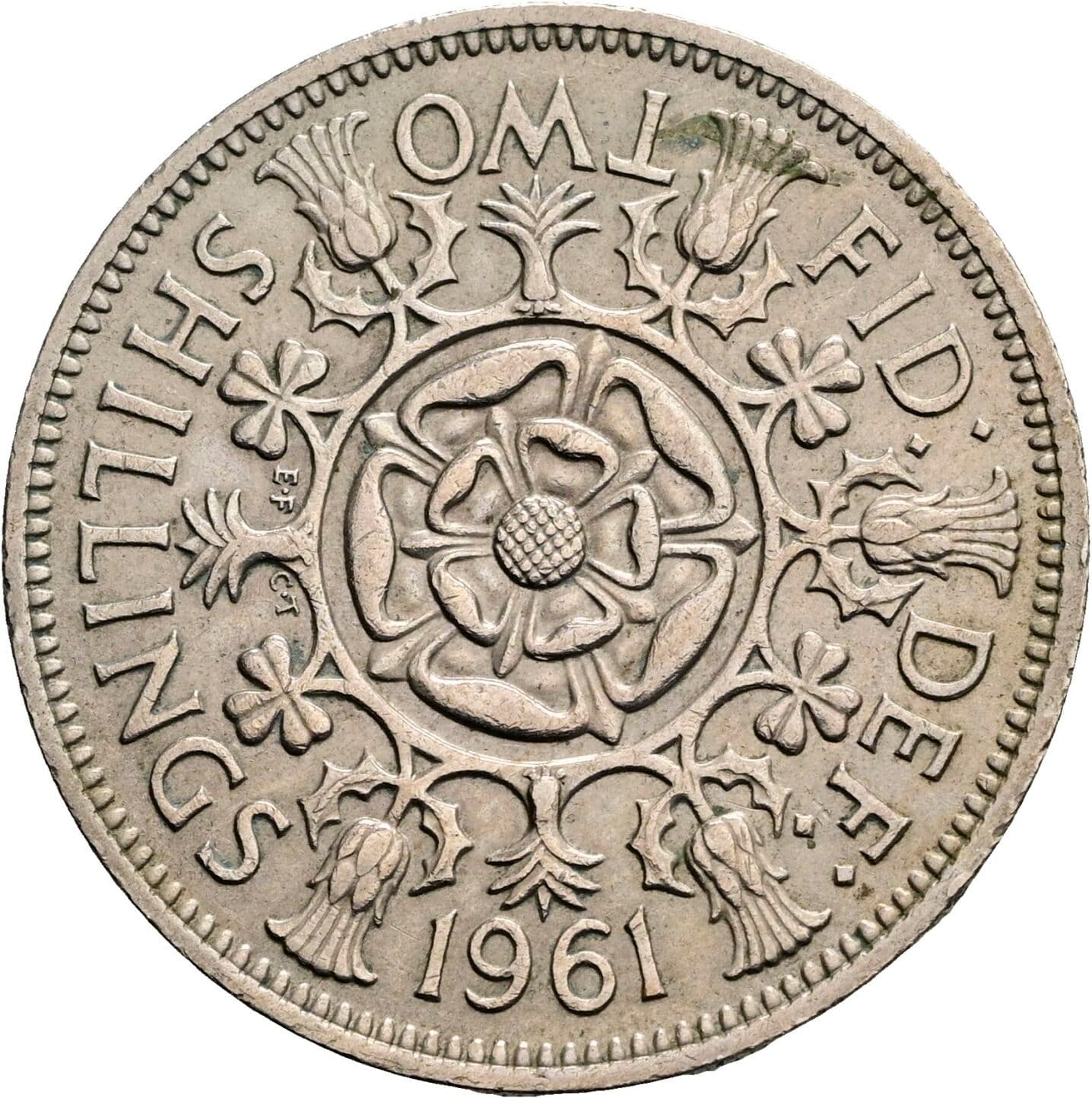 2 Shillings Elisabeth II. 1952-2022 1961 – Rückseite