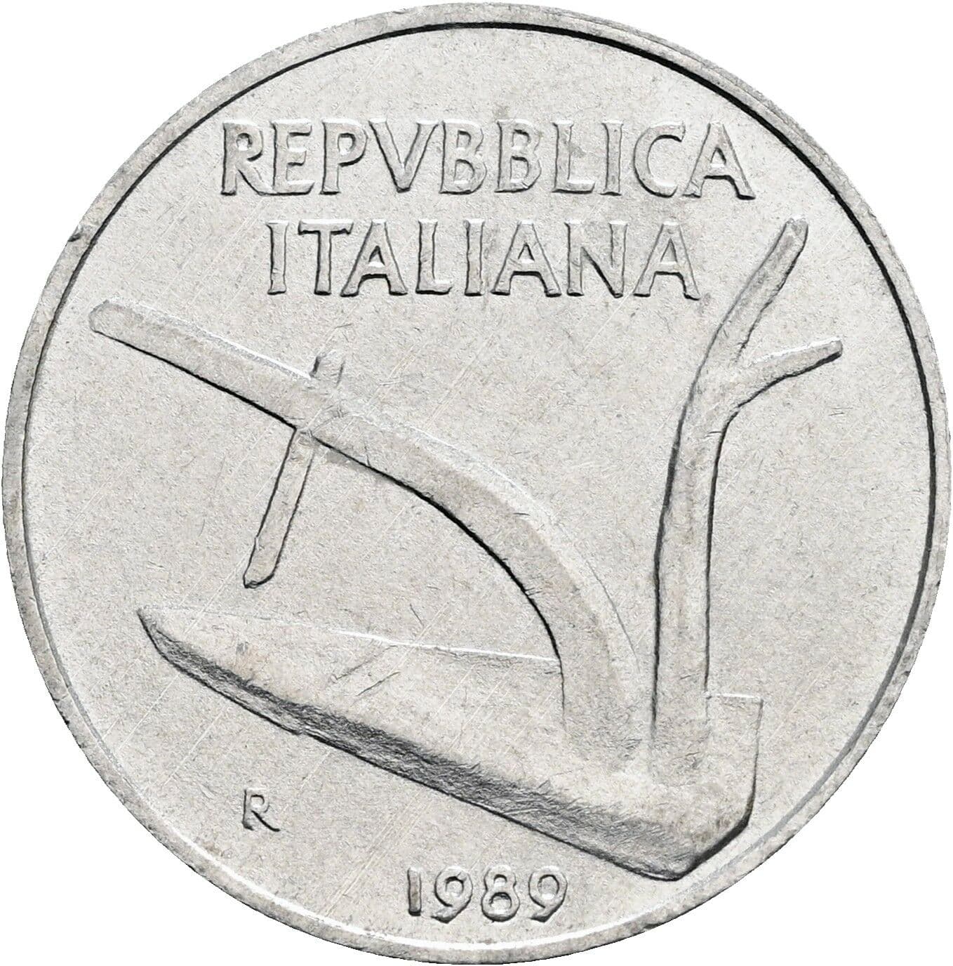 10 Lire 1989 – Rückseite