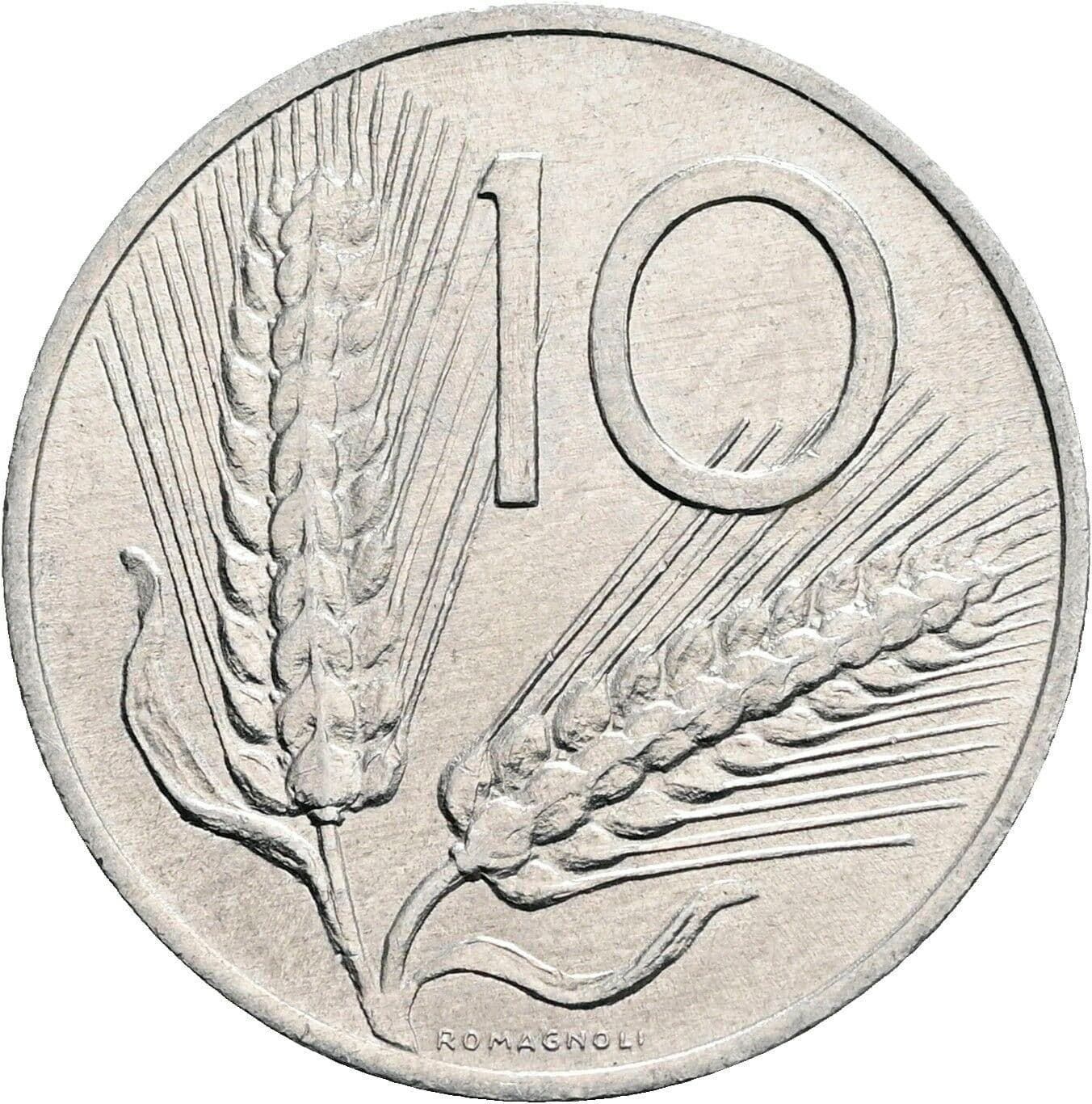 10 Lire 1979 – Rückseite