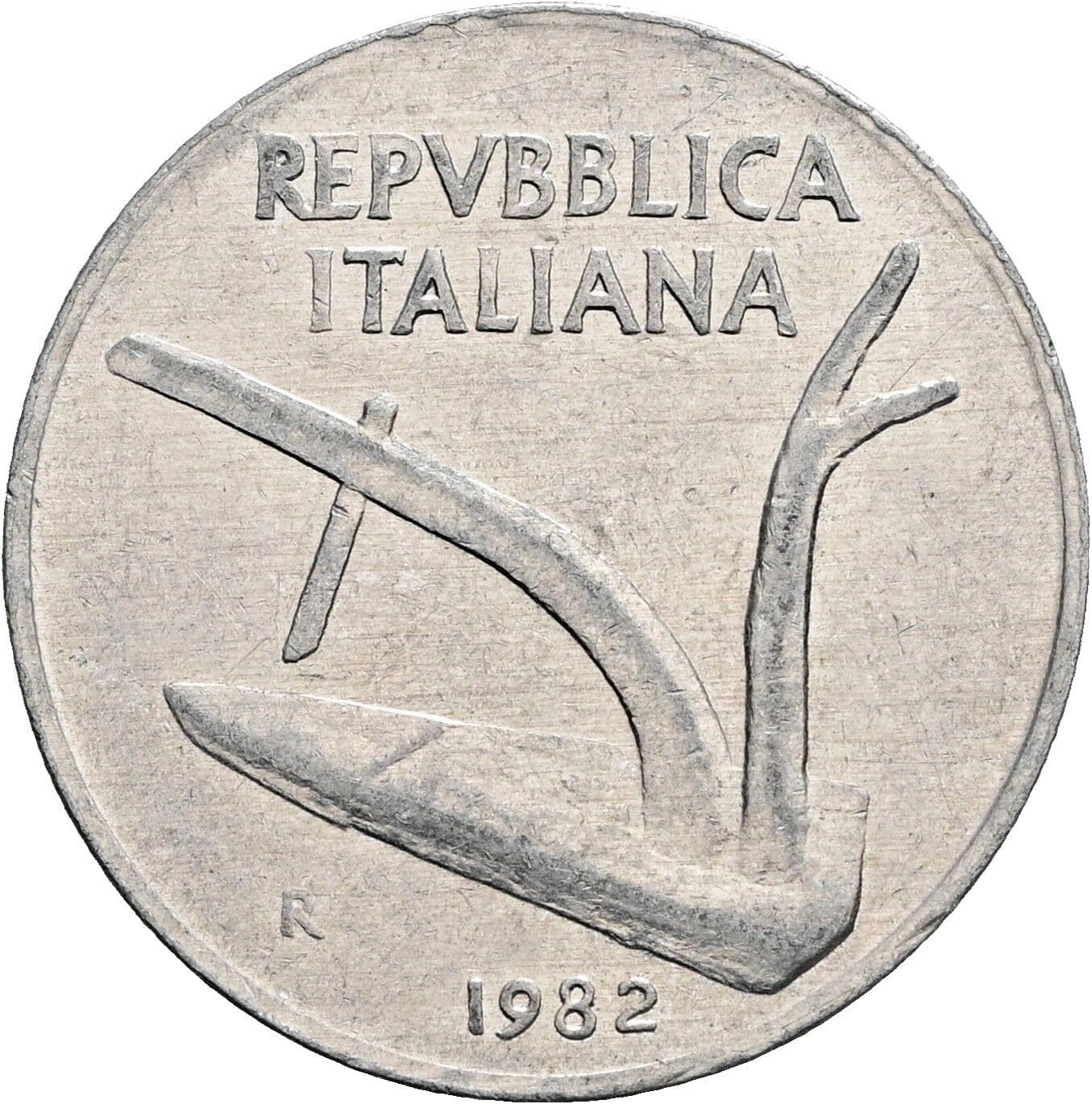 10 Lire 1982 – Rückseite