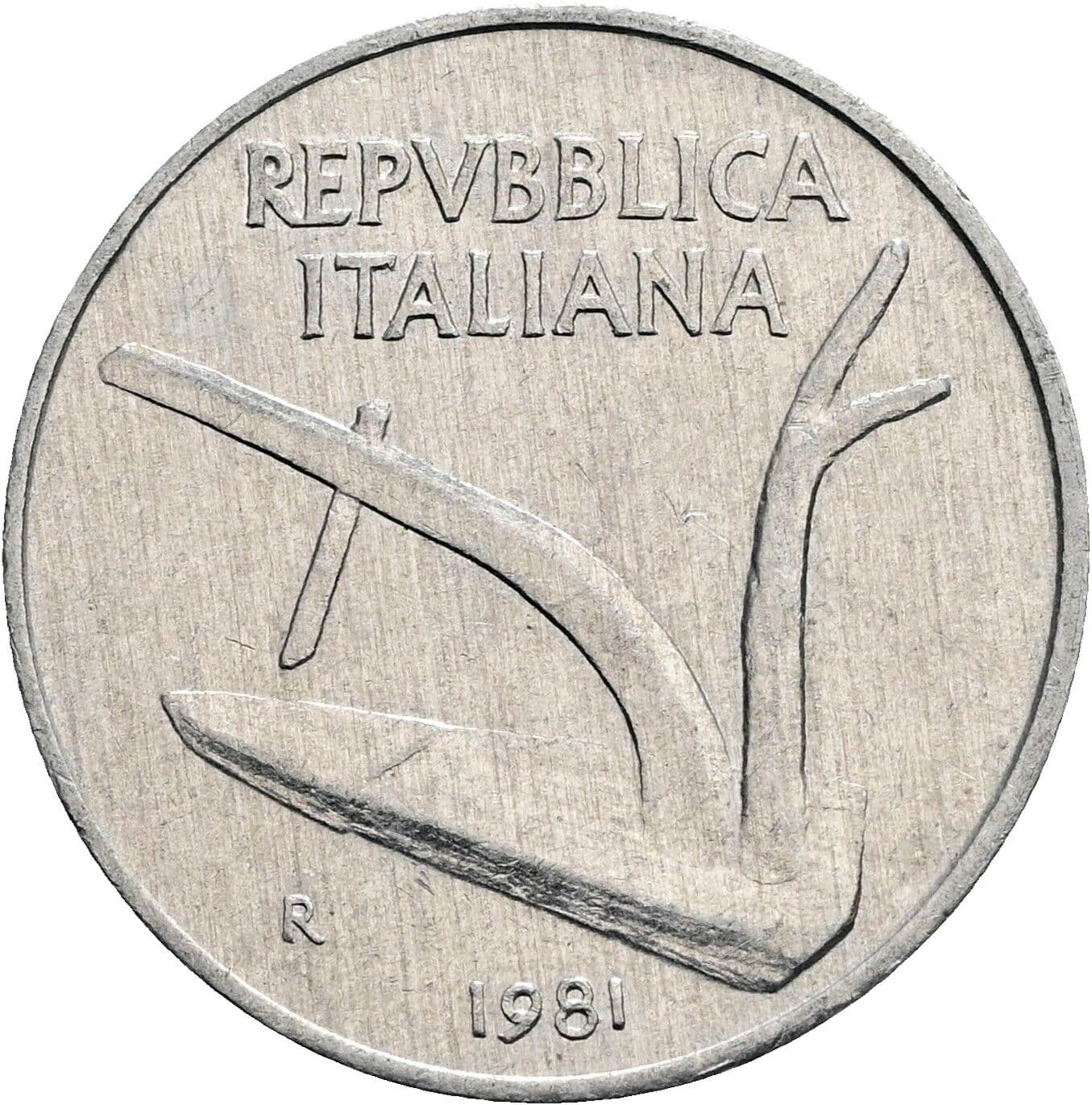 10 Lire 1981 – Rückseite