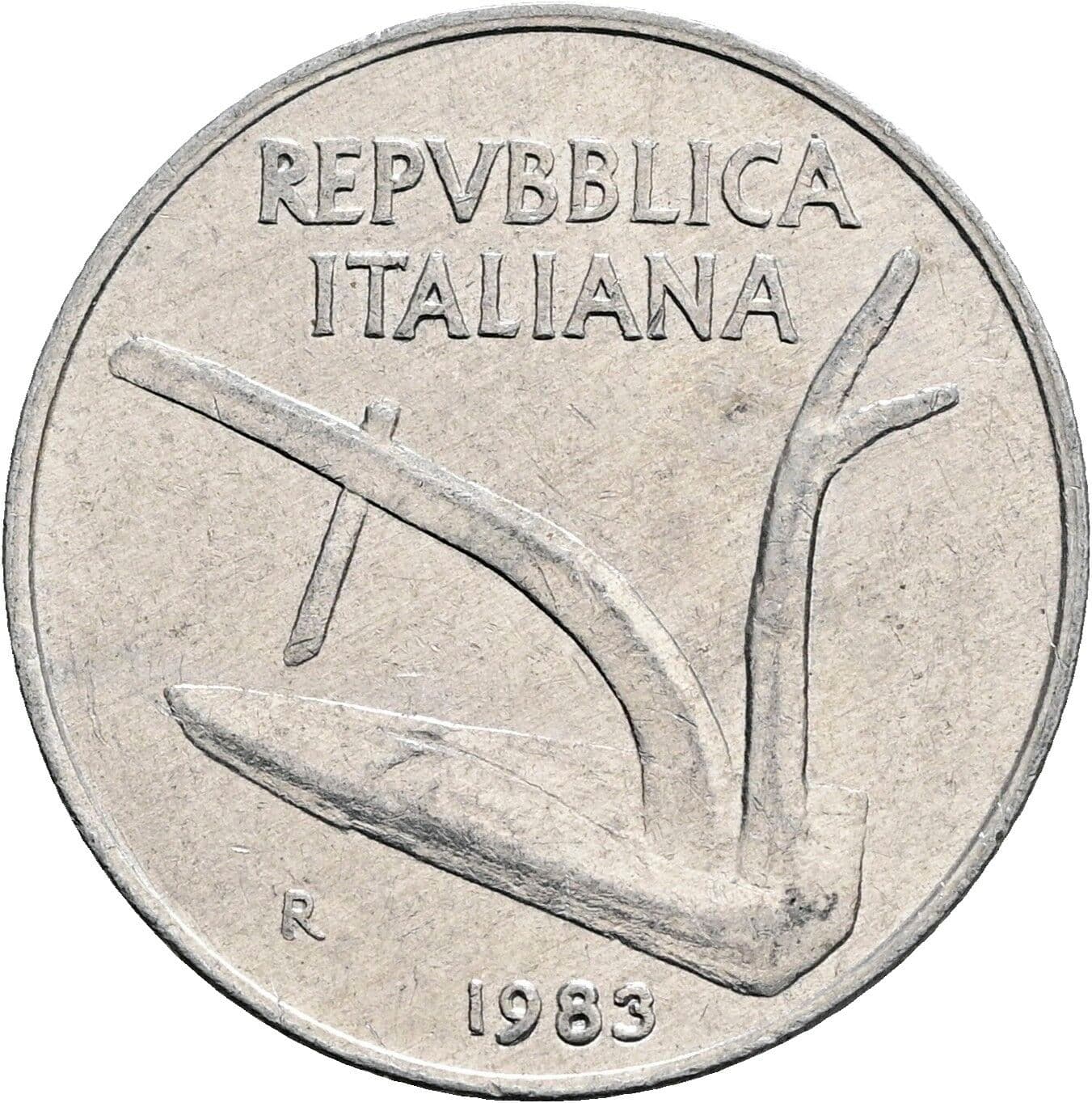 10 Lire 1983 – Rückseite