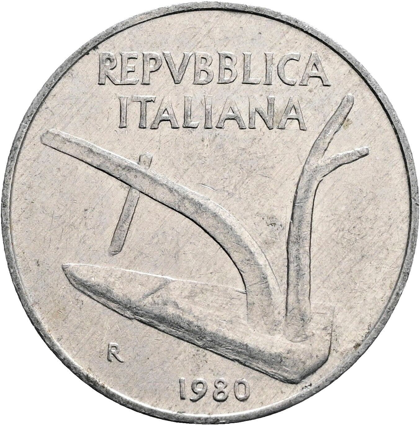 10 Lire 1980 – Rückseite