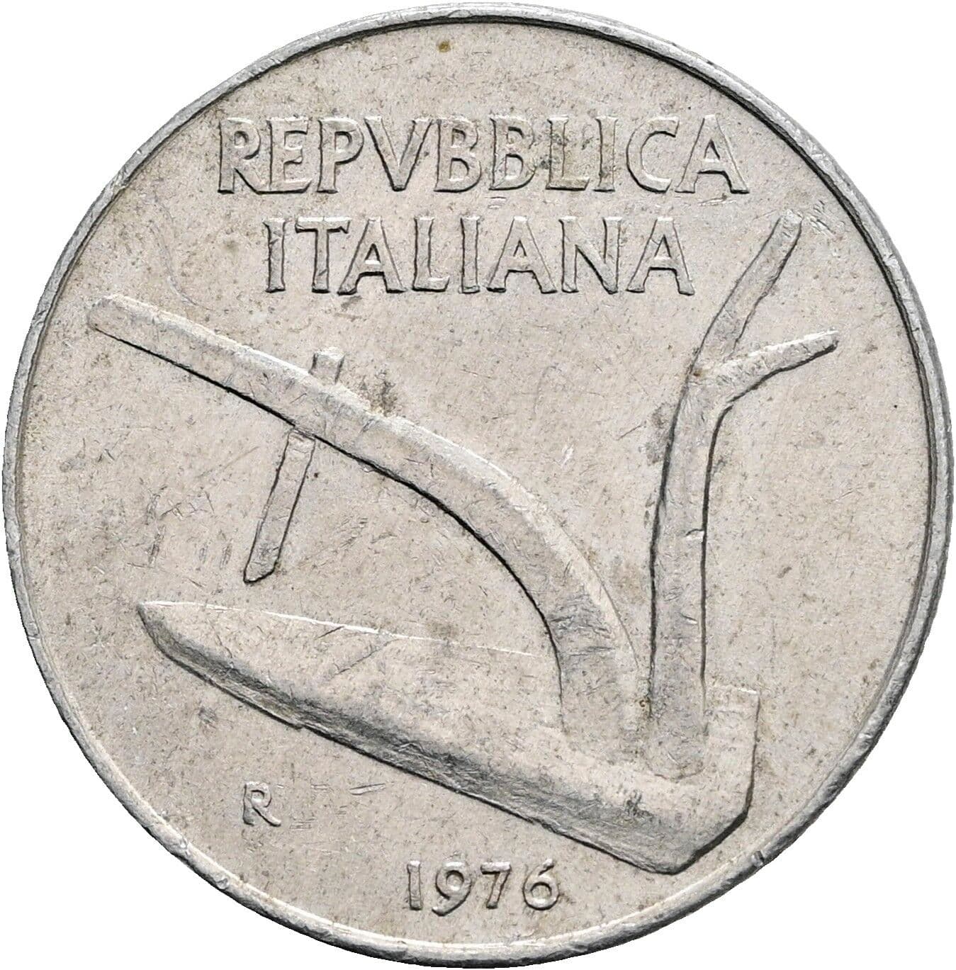 10 Lire 1976 – Rückseite