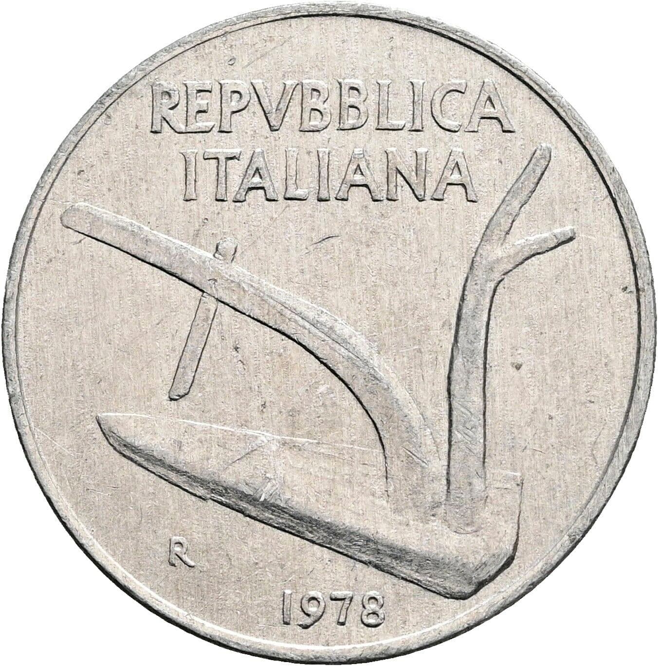 10 Lire 1978 – Rückseite