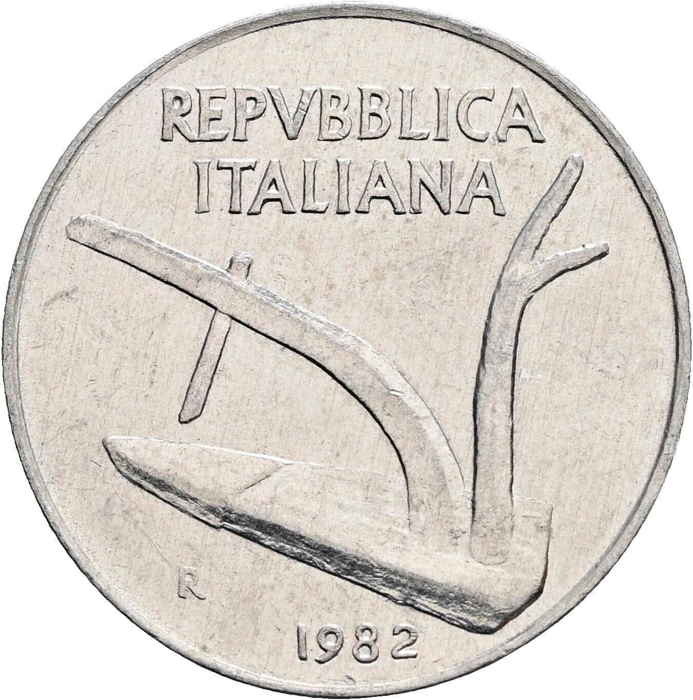 10 Lire 1982 – Rückseite
