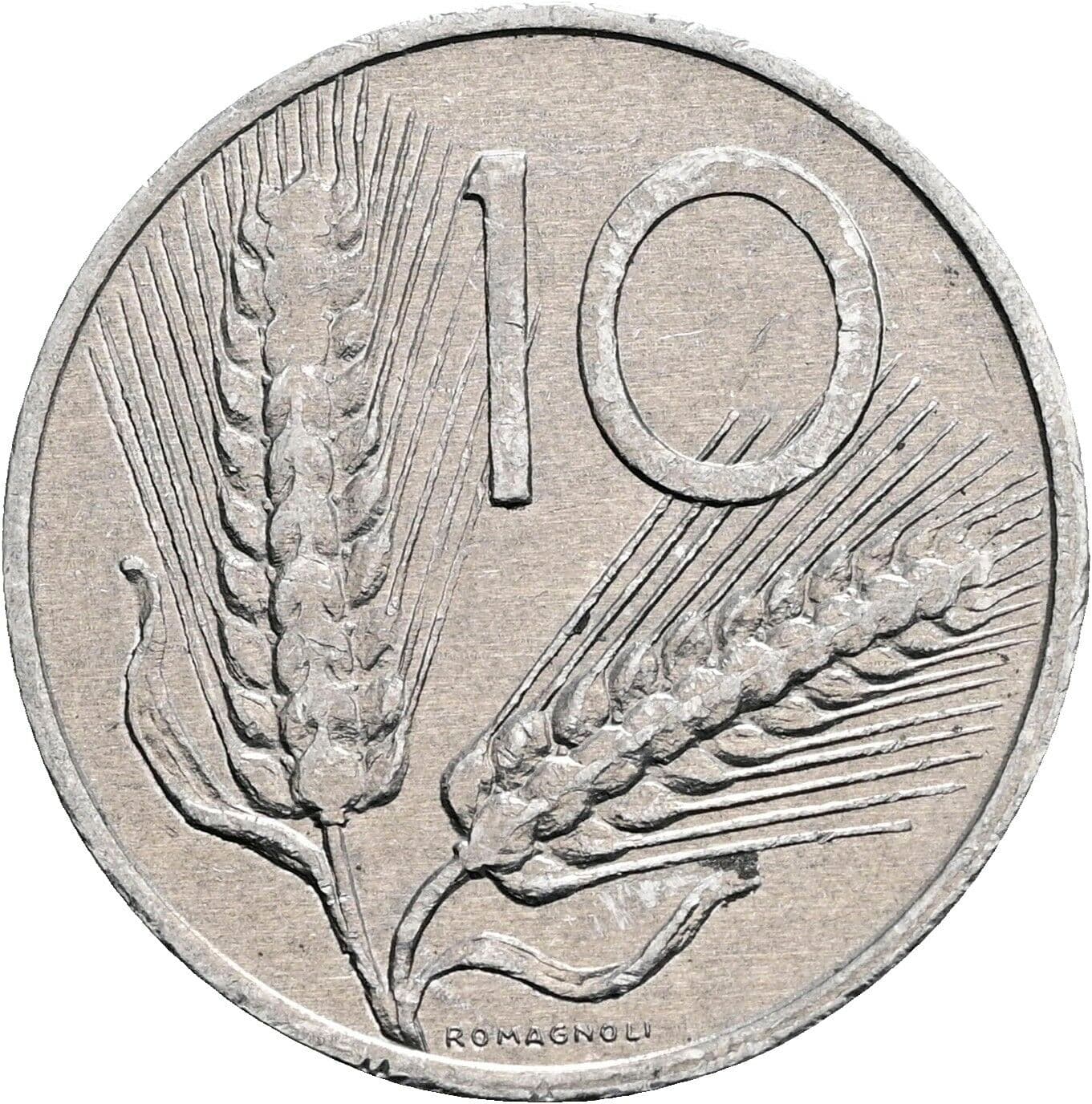 10 Lire 1985 – Vorderseite