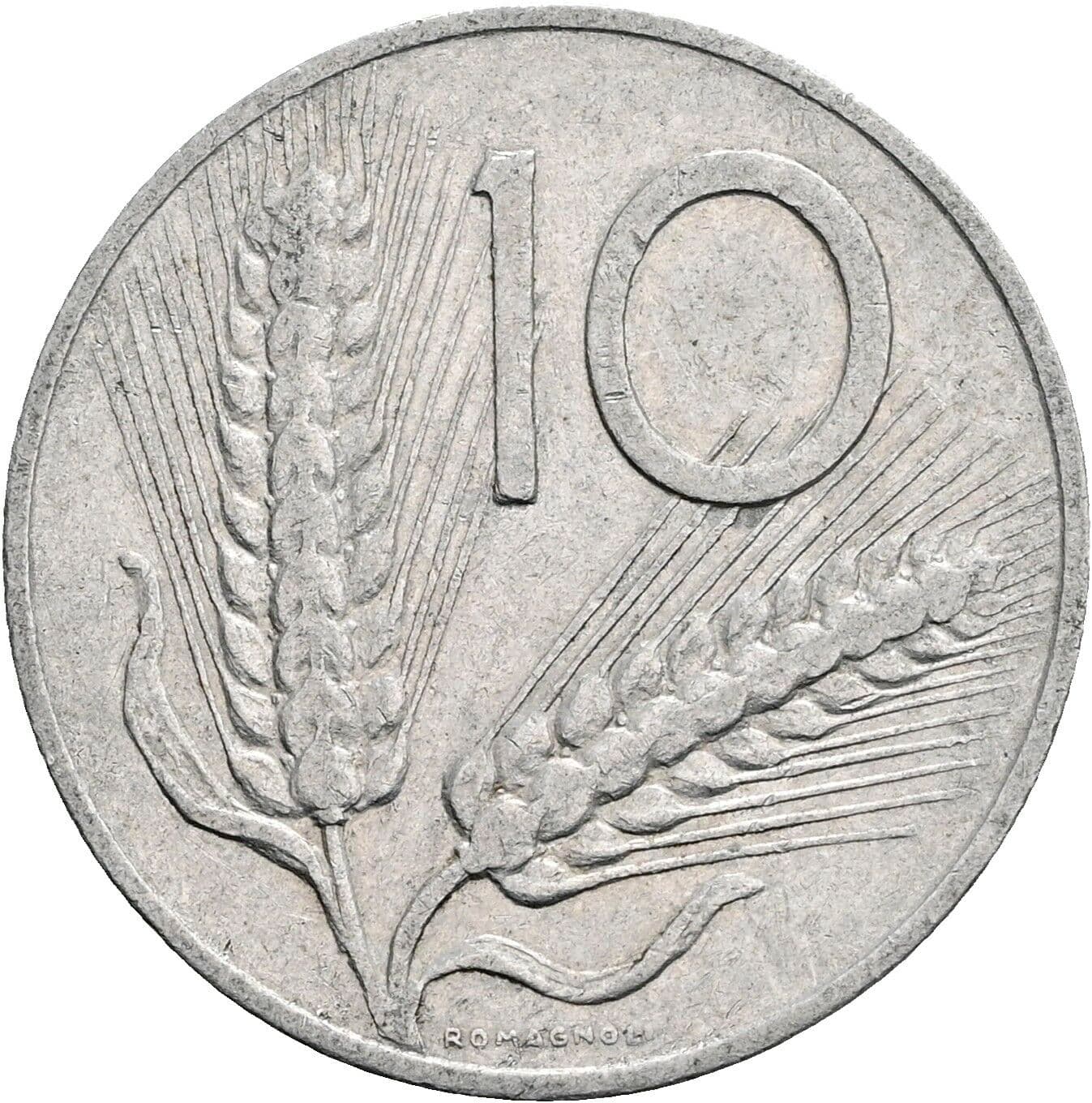 10 Lire 1955 – Vorderseite