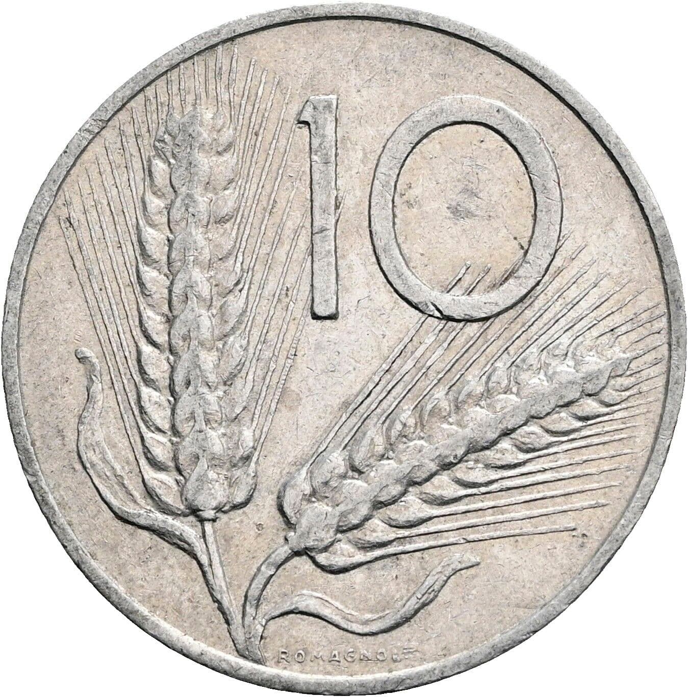 10 Lire 1954 – Rückseite