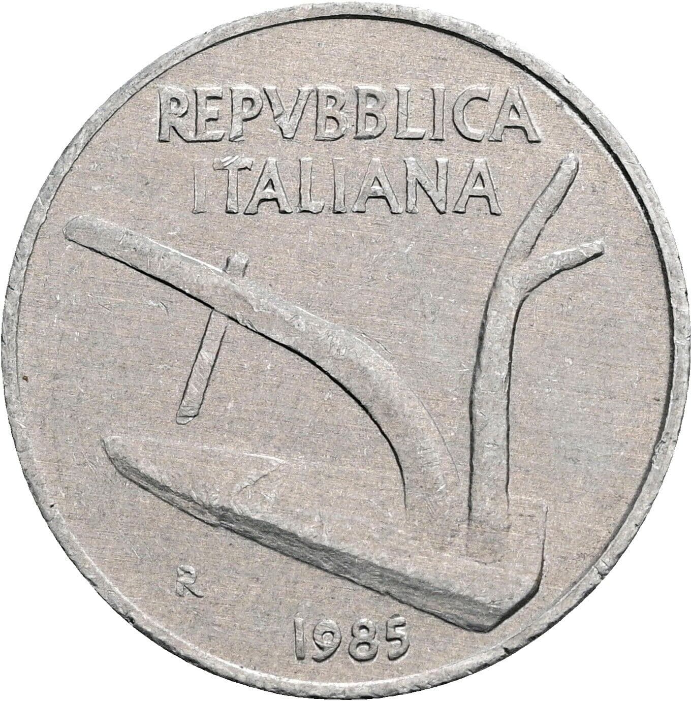 10 Lire 1985 – Rückseite