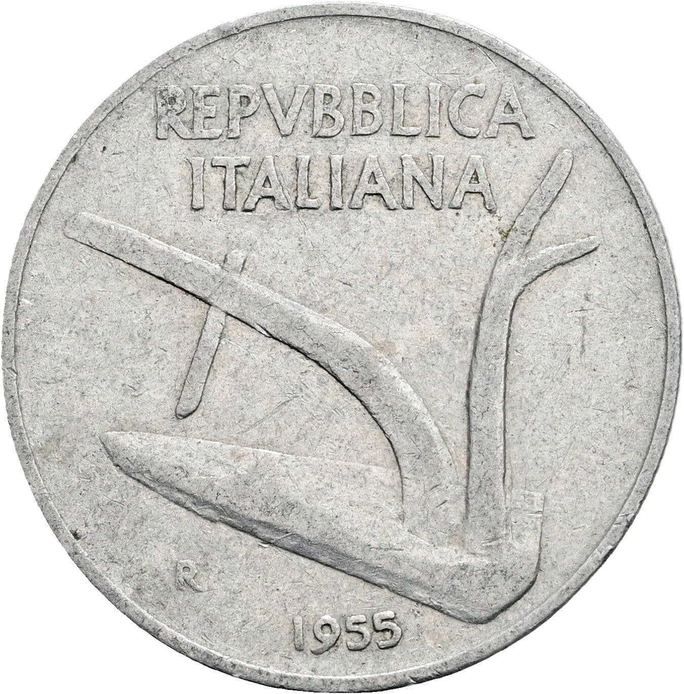 10 Lire 1955 – Rückseite