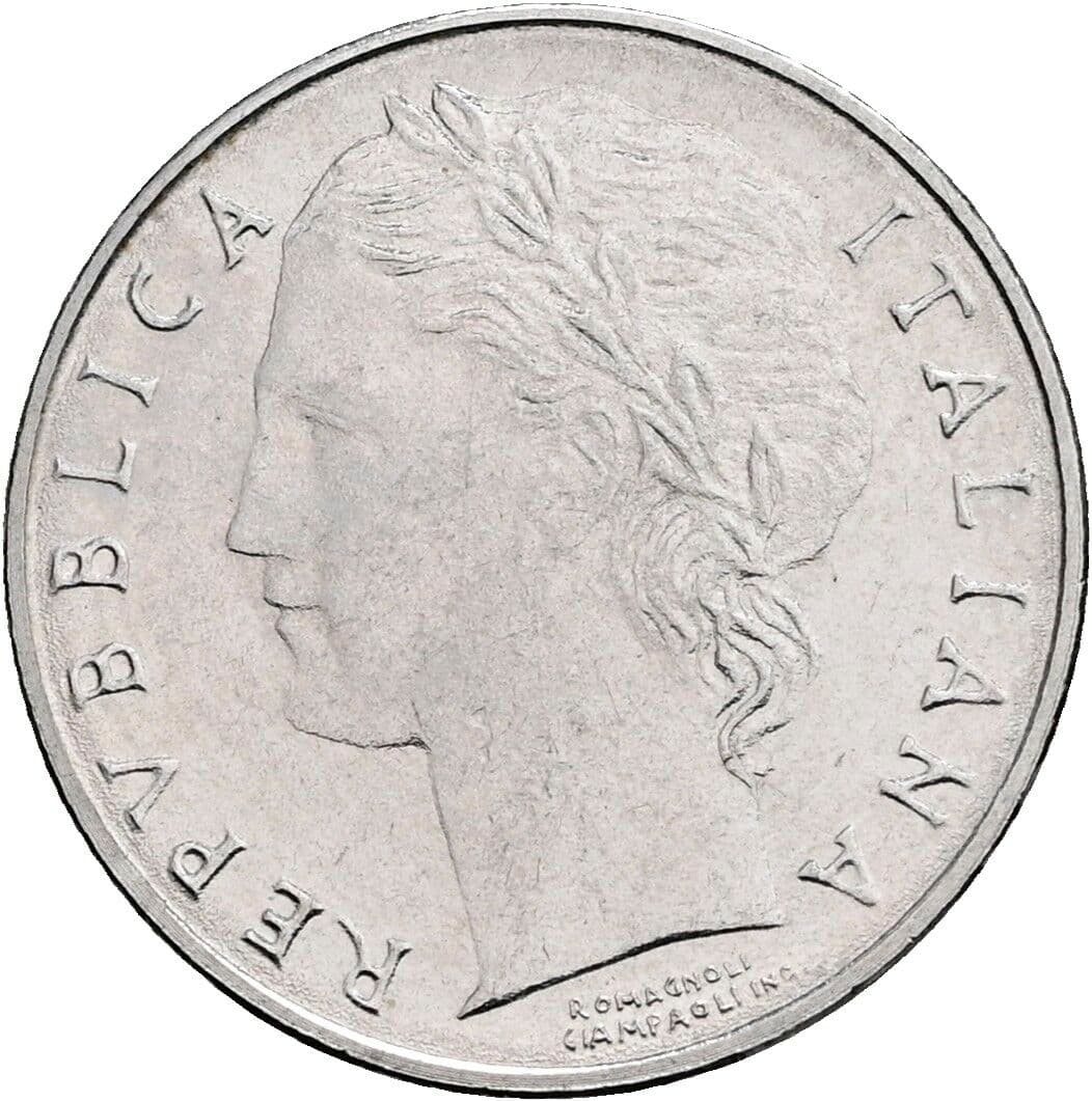 100 Lire 1990 – Vorderseite