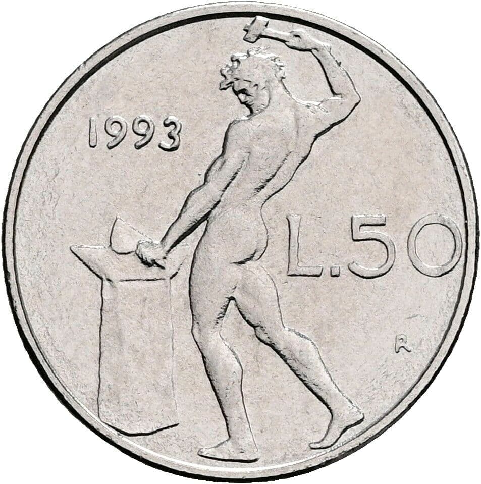 50 Lire 1993 – Vorderseite