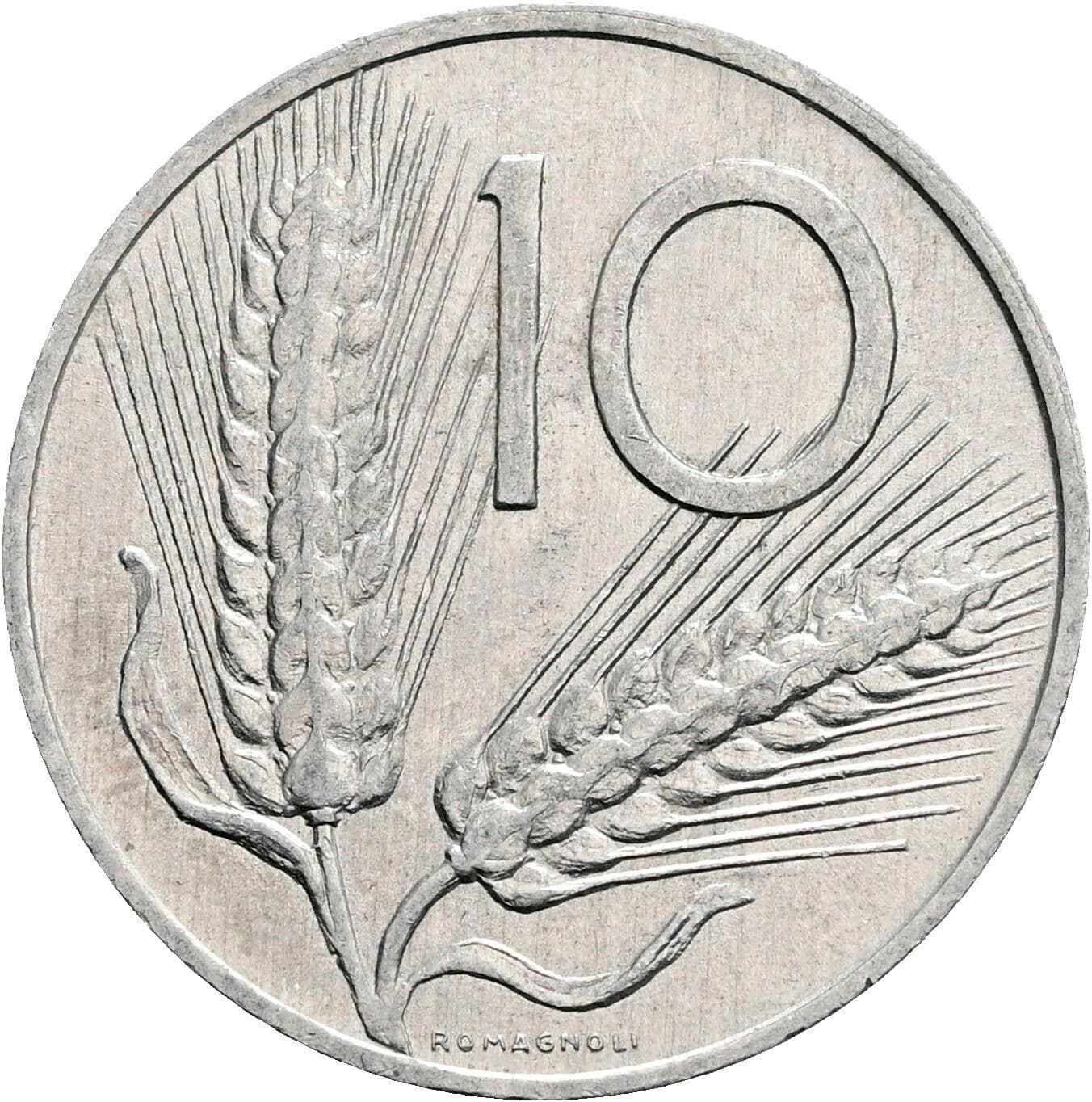 10 Lire 1980 – Vorderseite