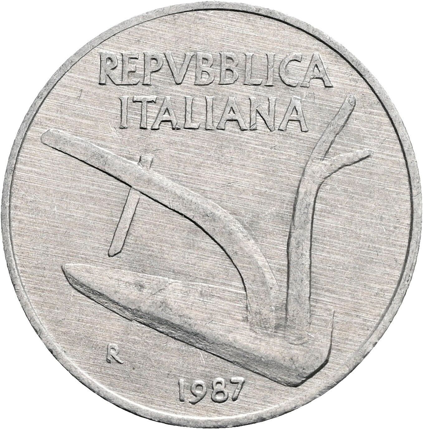 10 Lire 1987 – Rückseite
