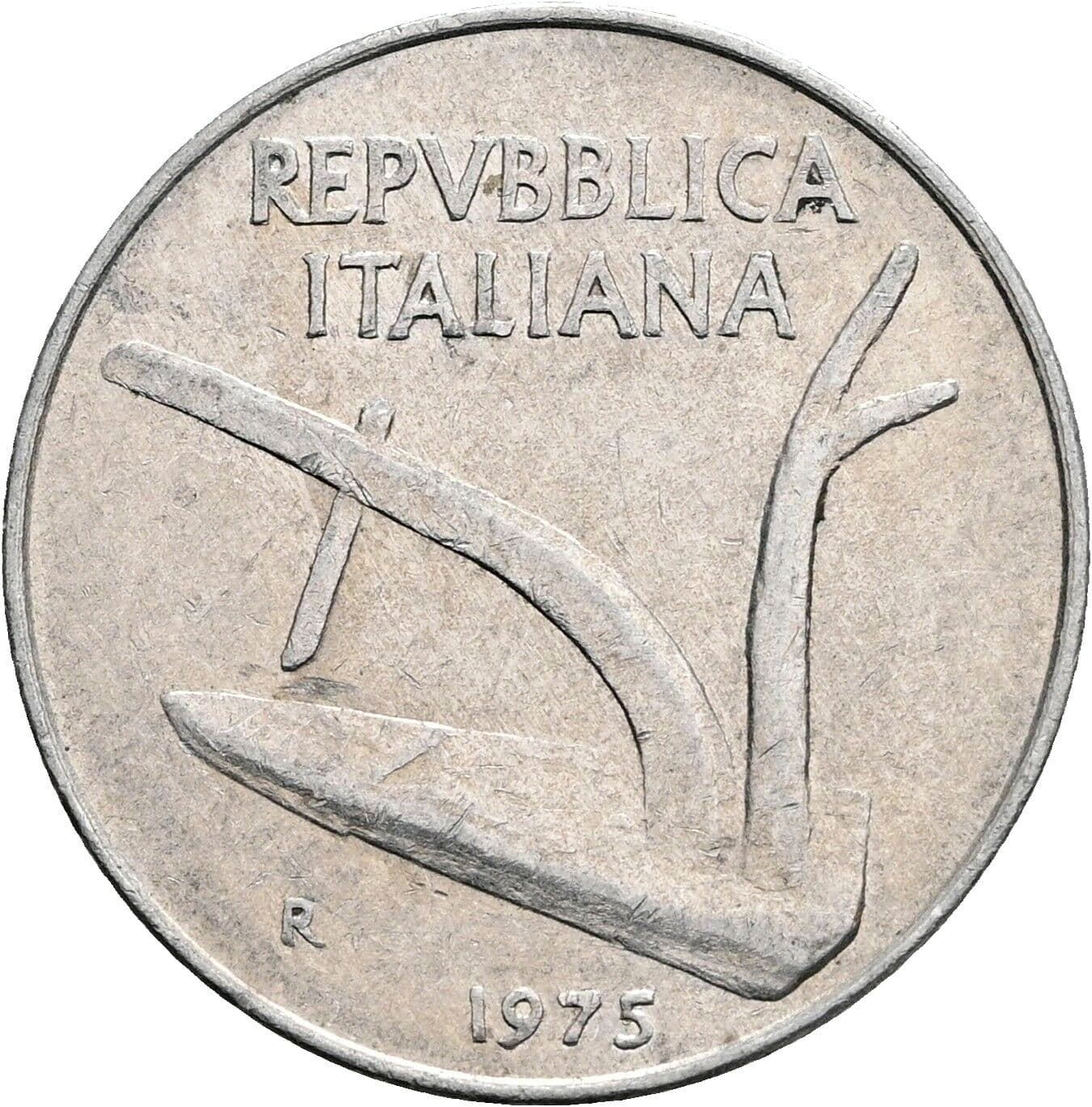 10 Lire 1975 – Rückseite
