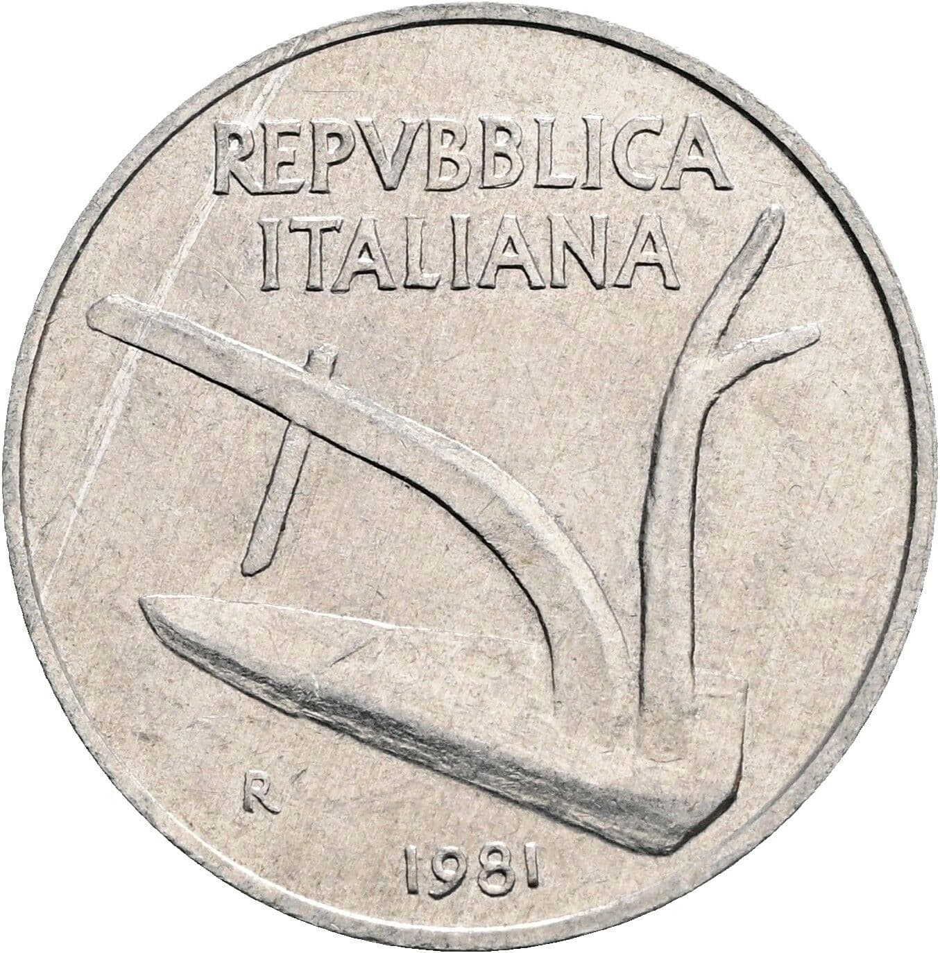 10 Lire 1981 – Rückseite