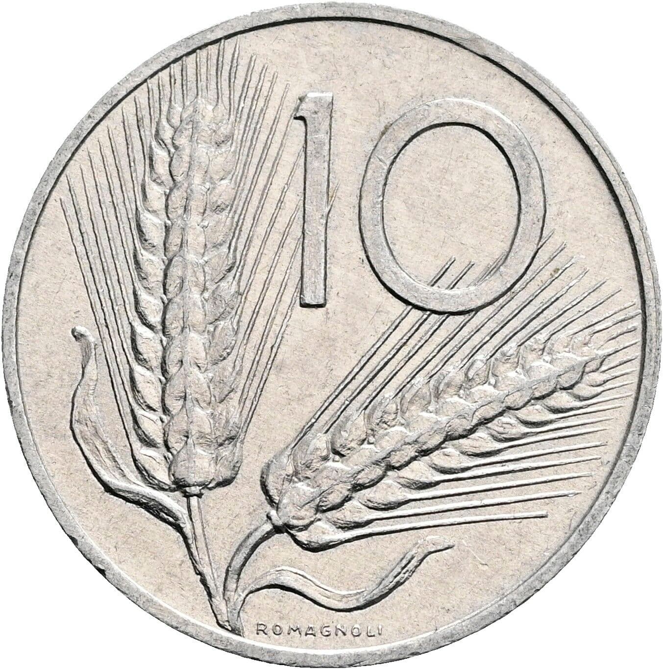 10 Lire 1973 – Rückseite