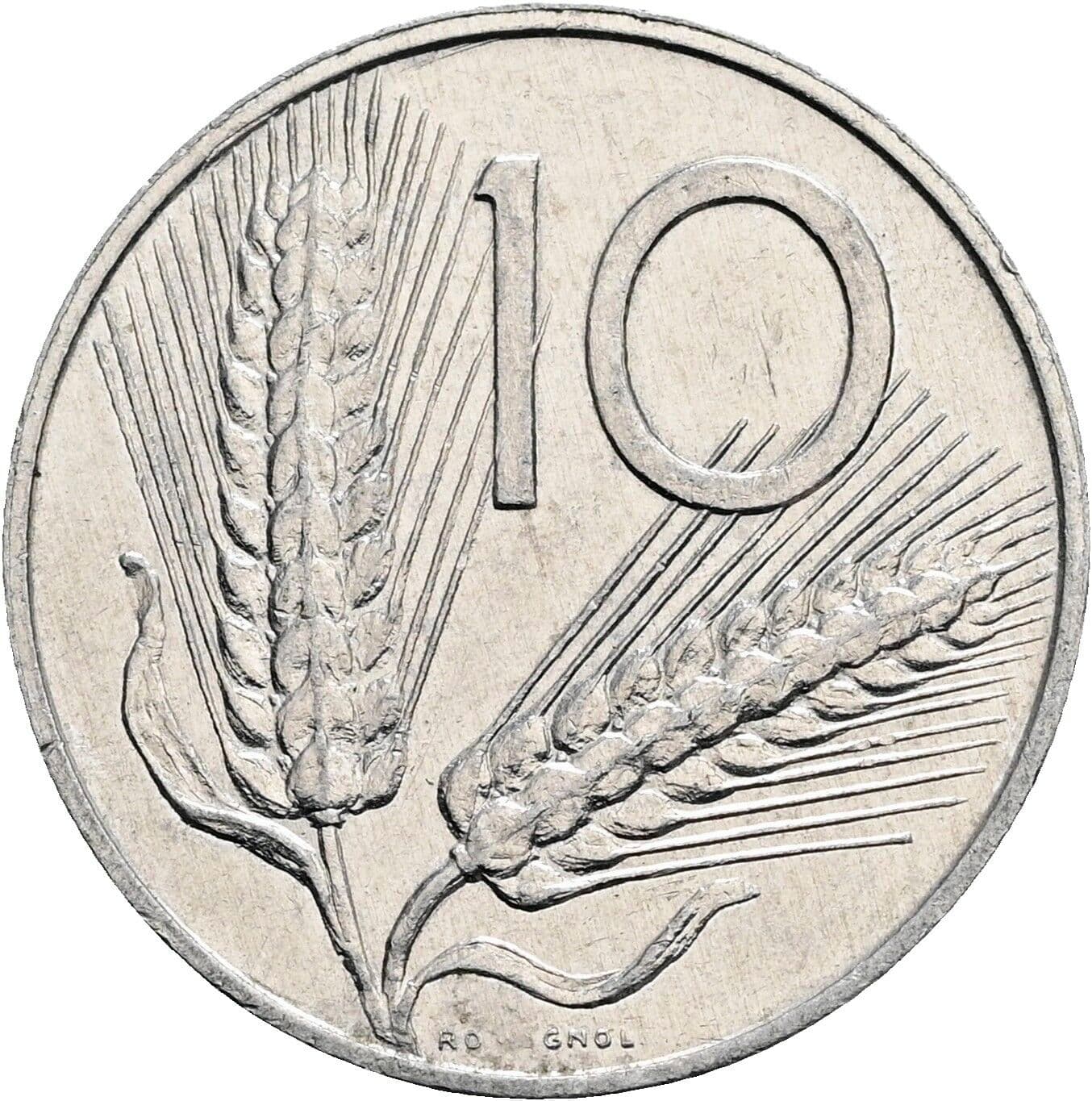 10 Lire 1980 – Vorderseite