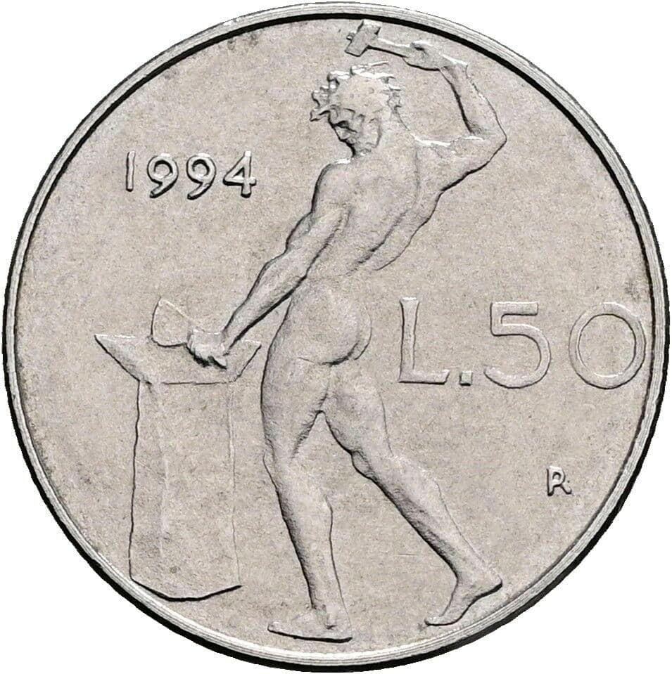 50 Lire 1994 – Rückseite