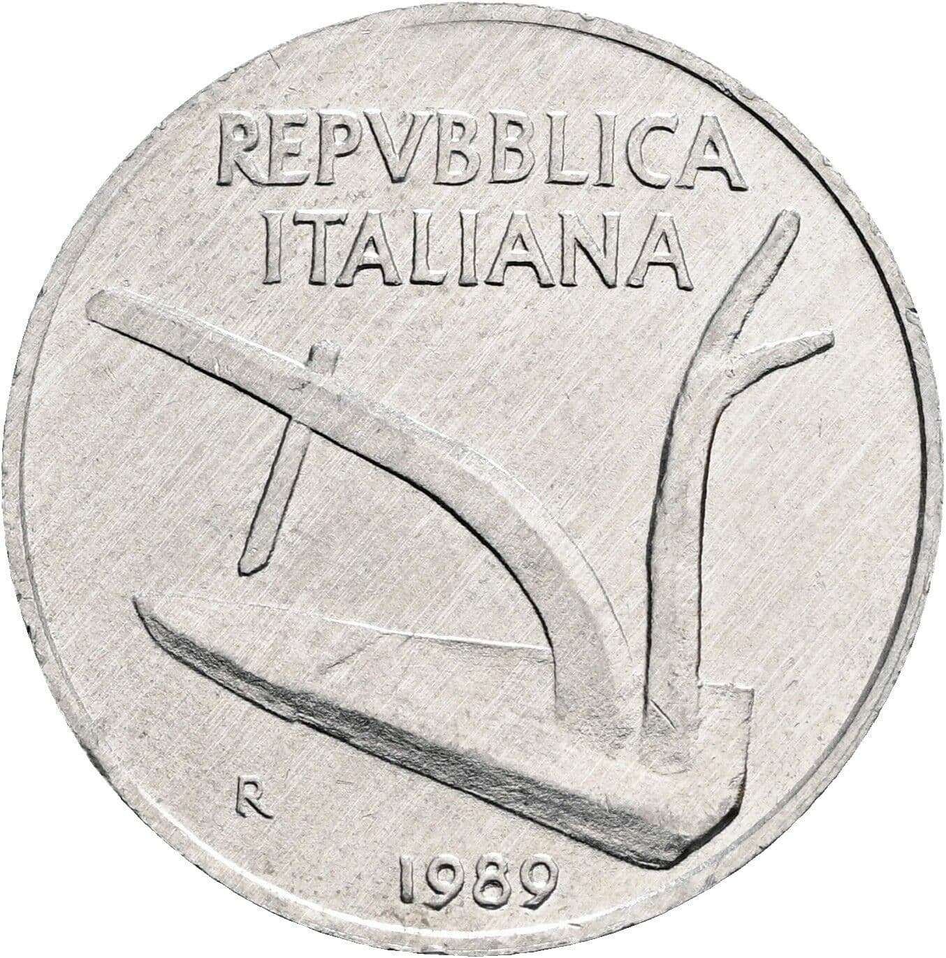 10 Lire 1989 – Rückseite