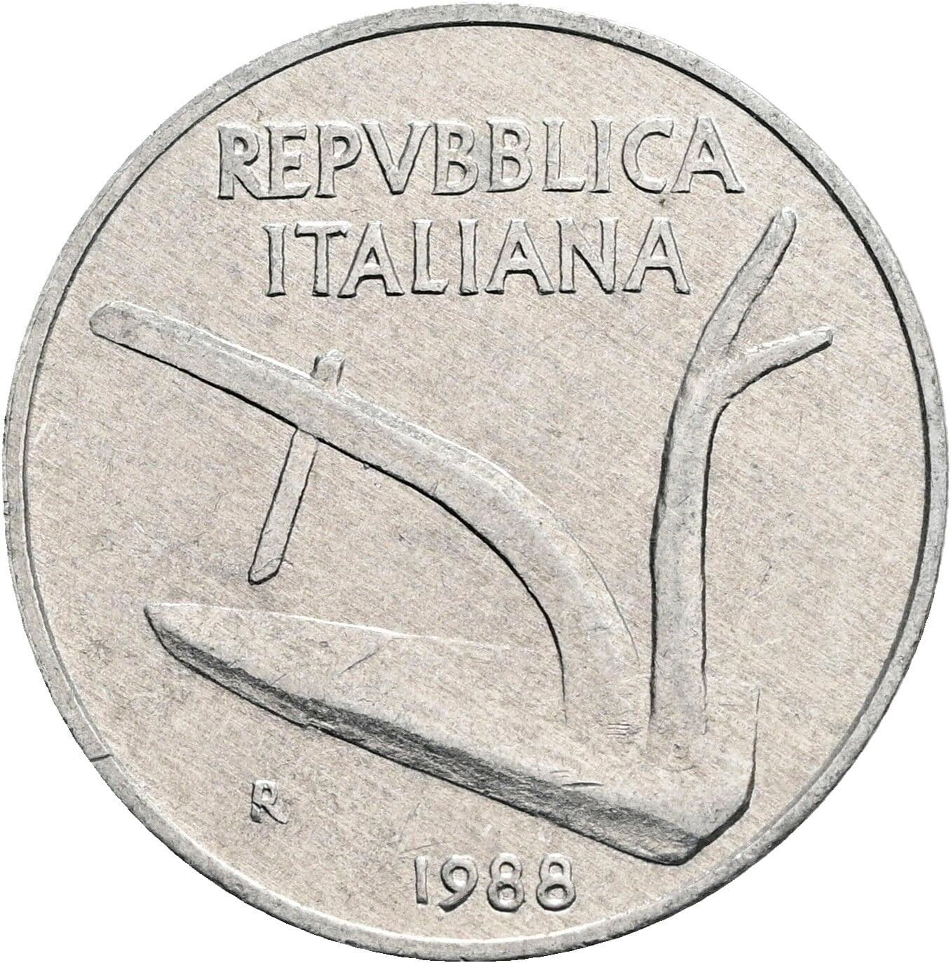 10 Lire 1988 – Rückseite