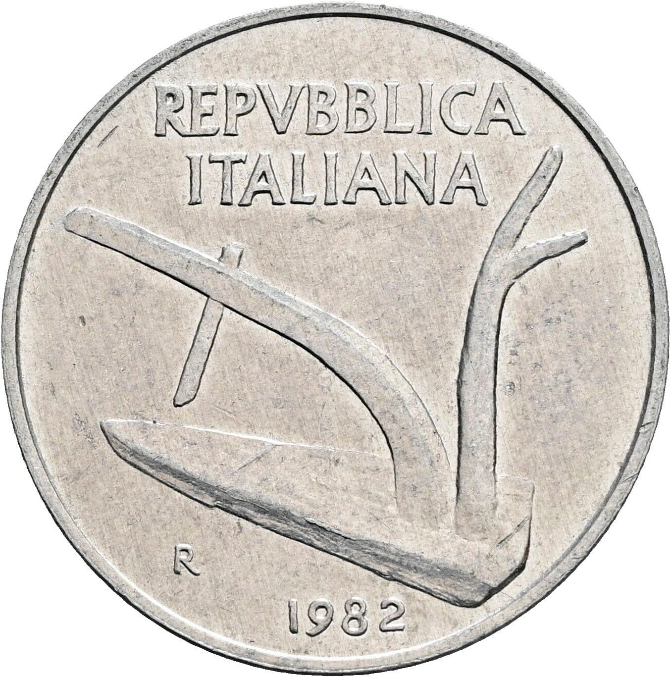 10 Lire 1982 – Rückseite