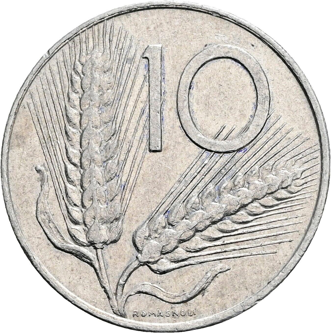 10 Lire 1976 – Vorderseite
