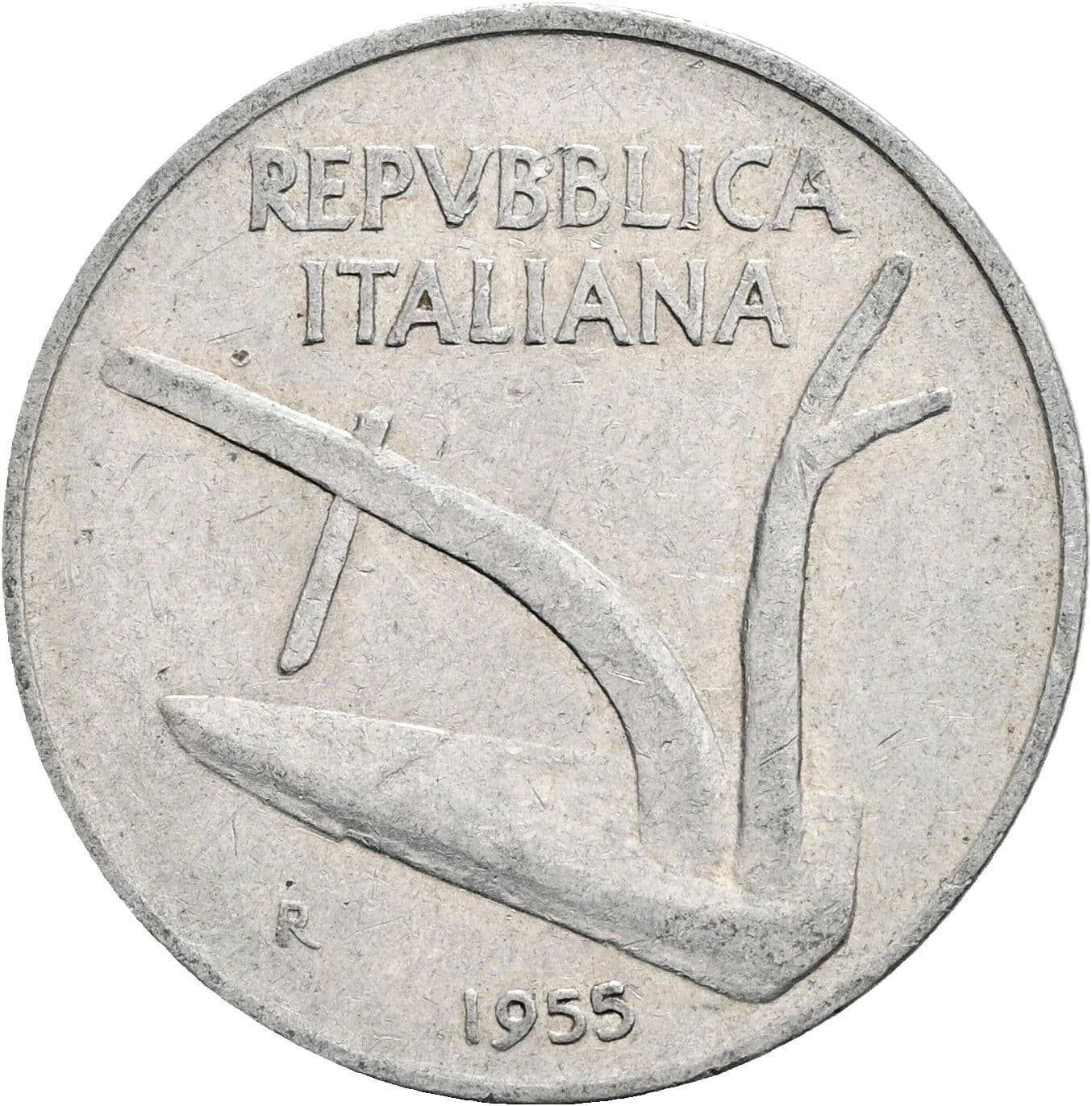 10 Lire 1955 – Rückseite