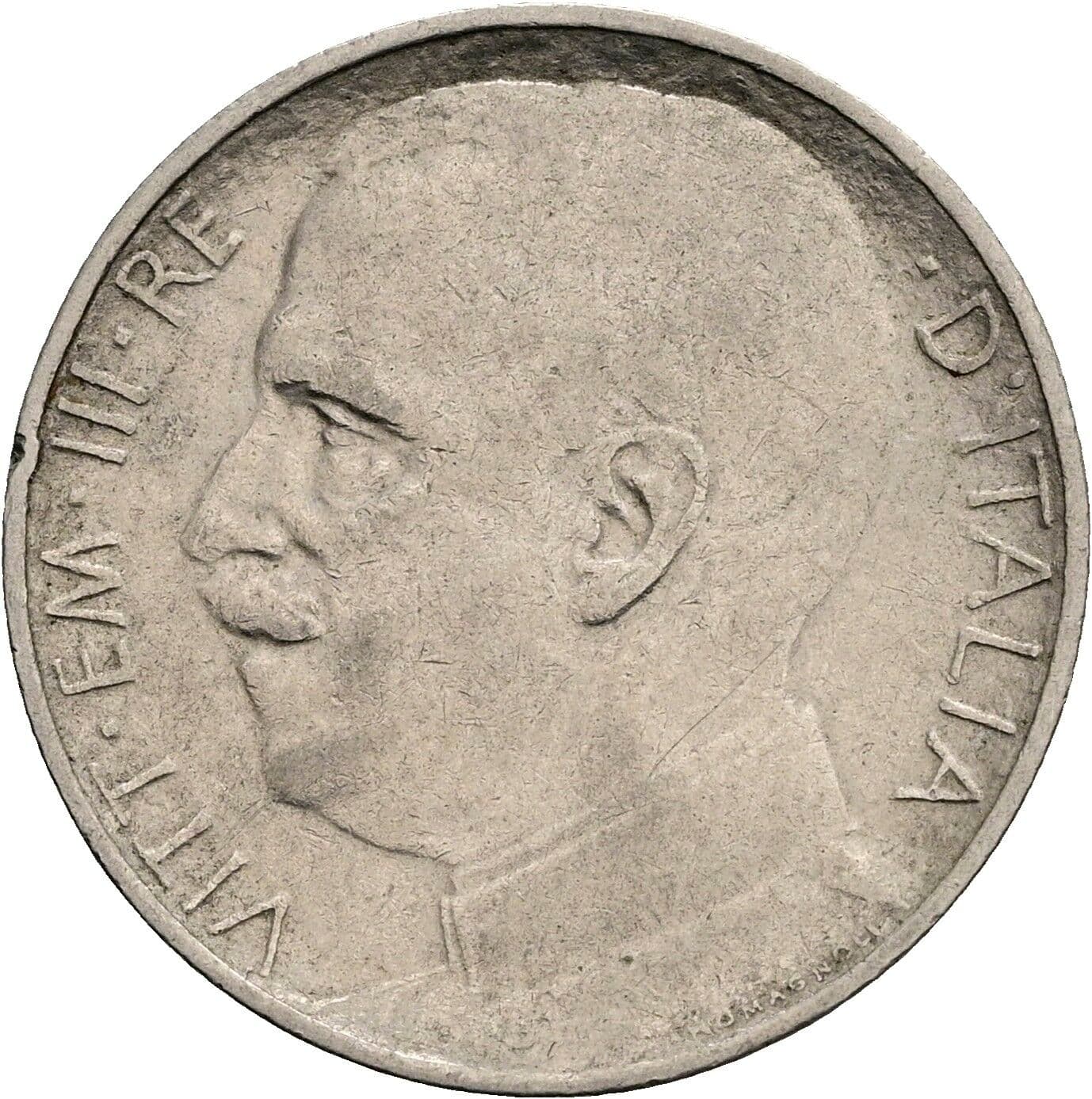 50 Centesimi Vittorio Emanuele III. 1900-1946 1925 – Vorderseite