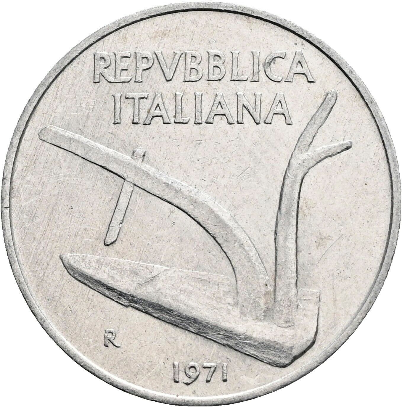 10 Lire 1971 – Rückseite