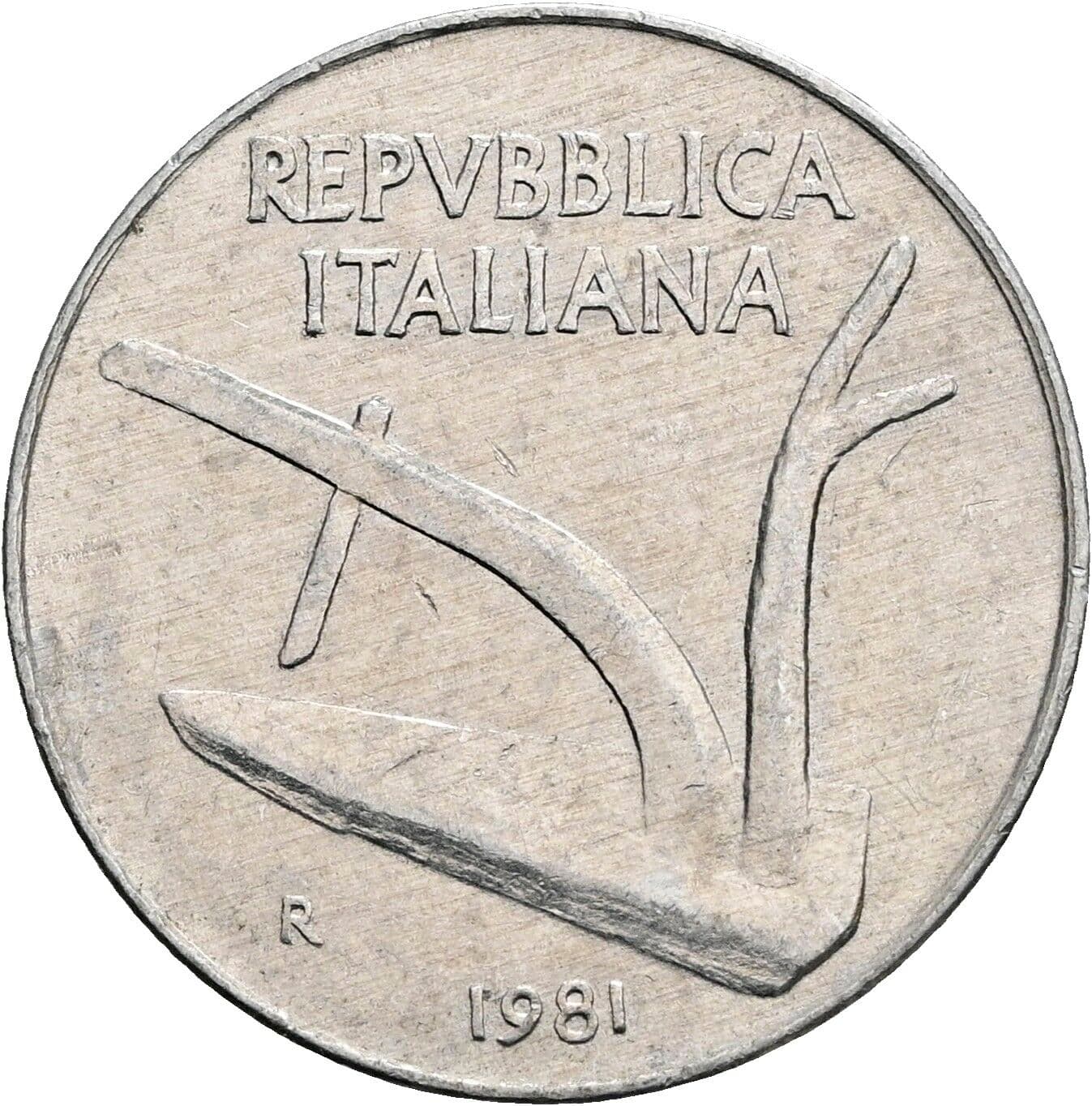 10 Lire 1981 – Rückseite