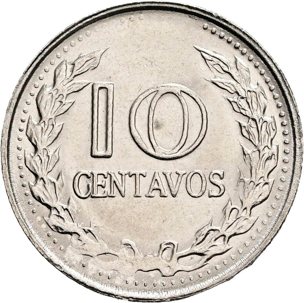 10 Centavos 1975 – Rückseite