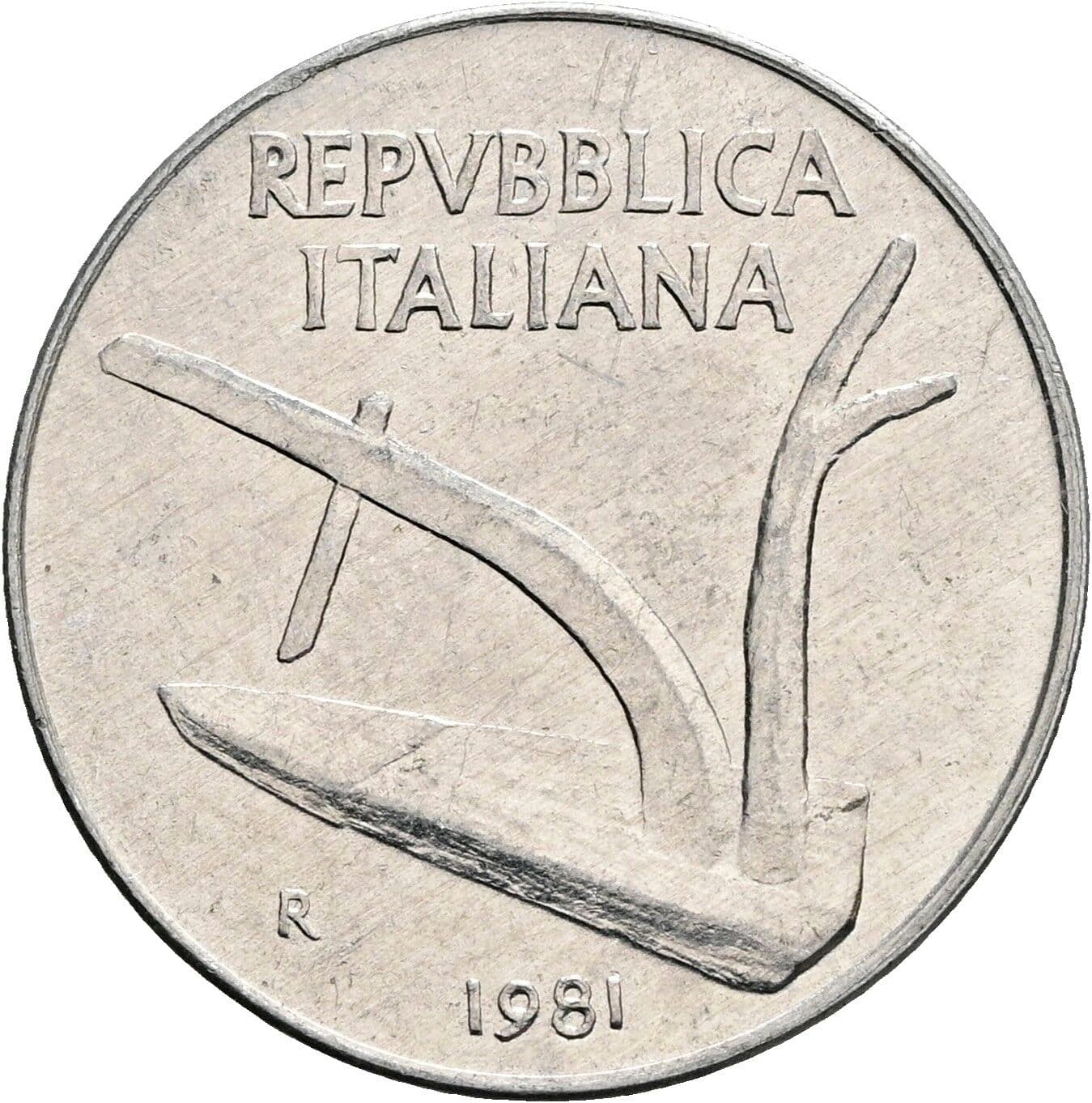 10 Lire 1981 – Rückseite