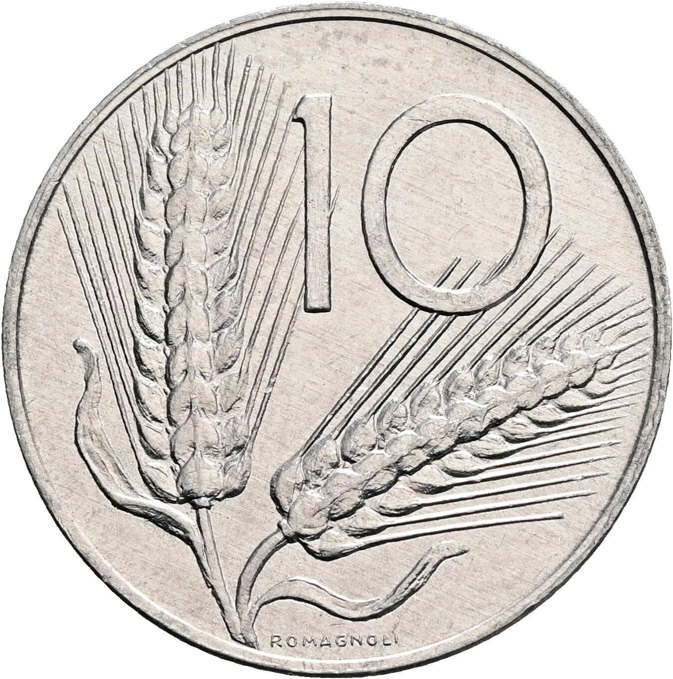 10 Lire 1981 – Rückseite