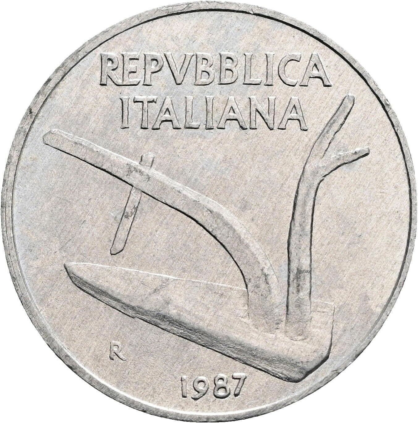 10 Lire 1987 – Rückseite