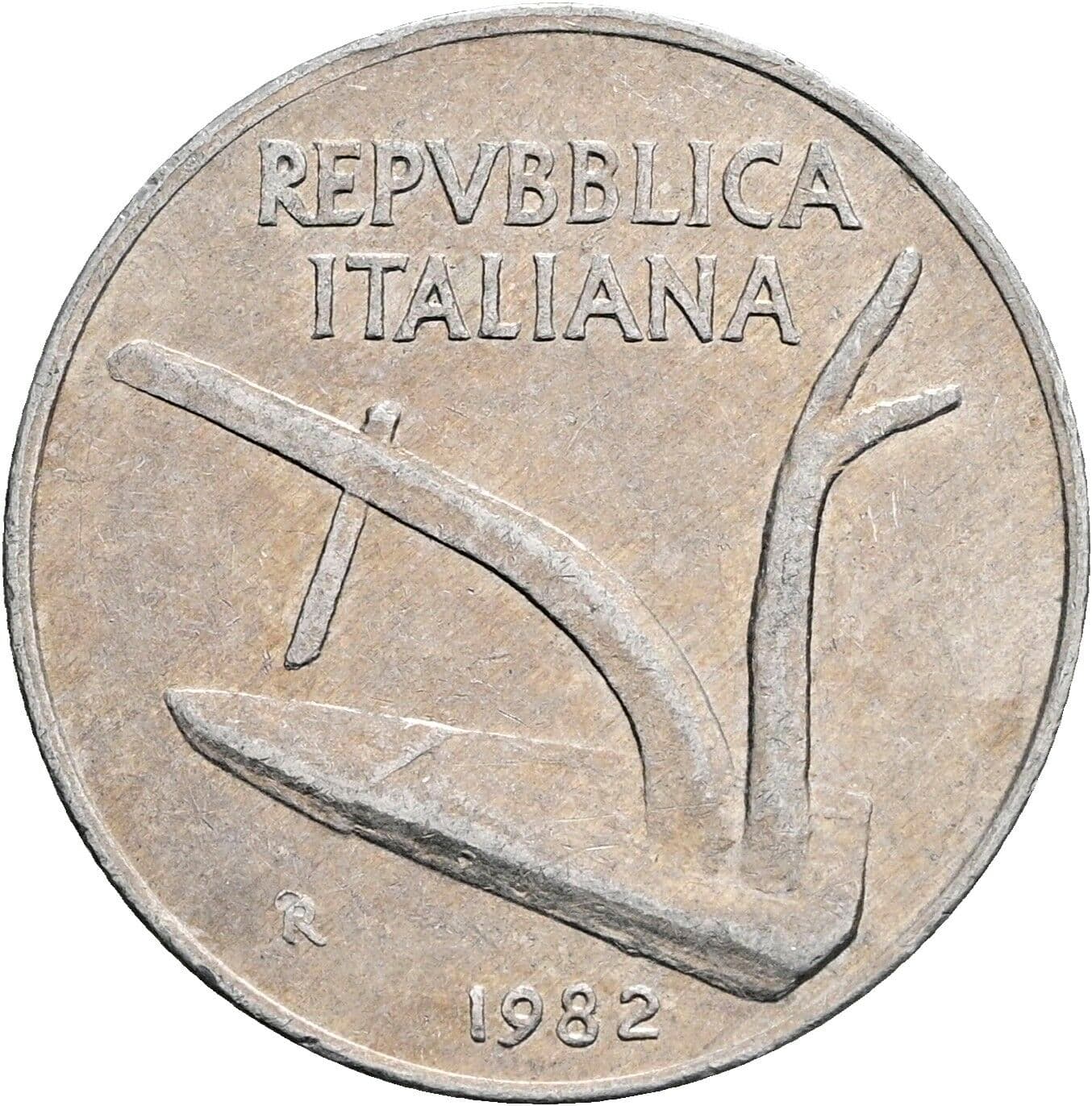 10 Lire 1982 – Rückseite