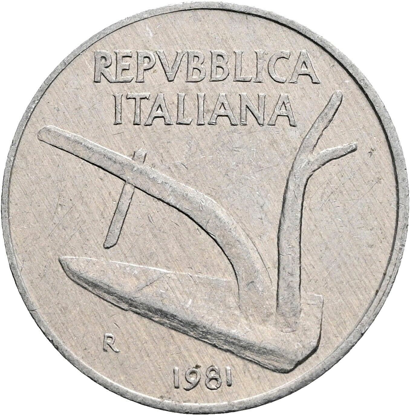 10 Lire 1981 – Rückseite