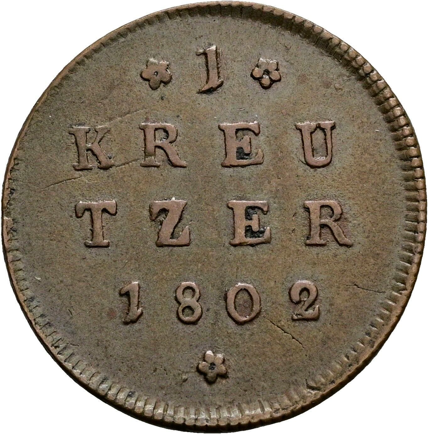 1 Kreuzer Hieronymus Graf Colloredo 1772-1803 1802 – Vorderseite