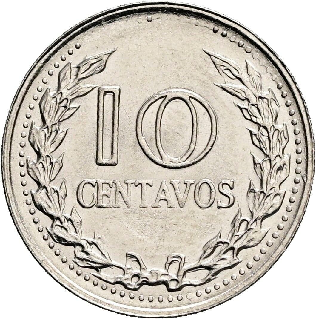 10 Centavos 1975 – Rückseite