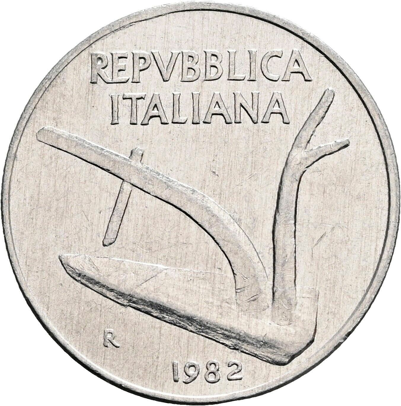 10 Lire 1982 – Rückseite