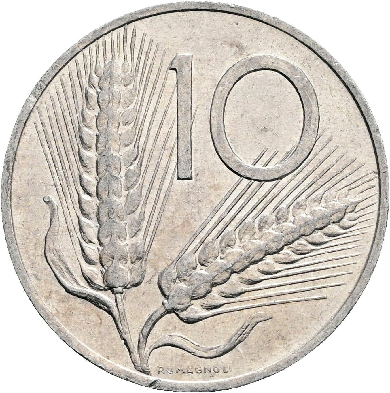 10 Lire 1974 – Vorderseite