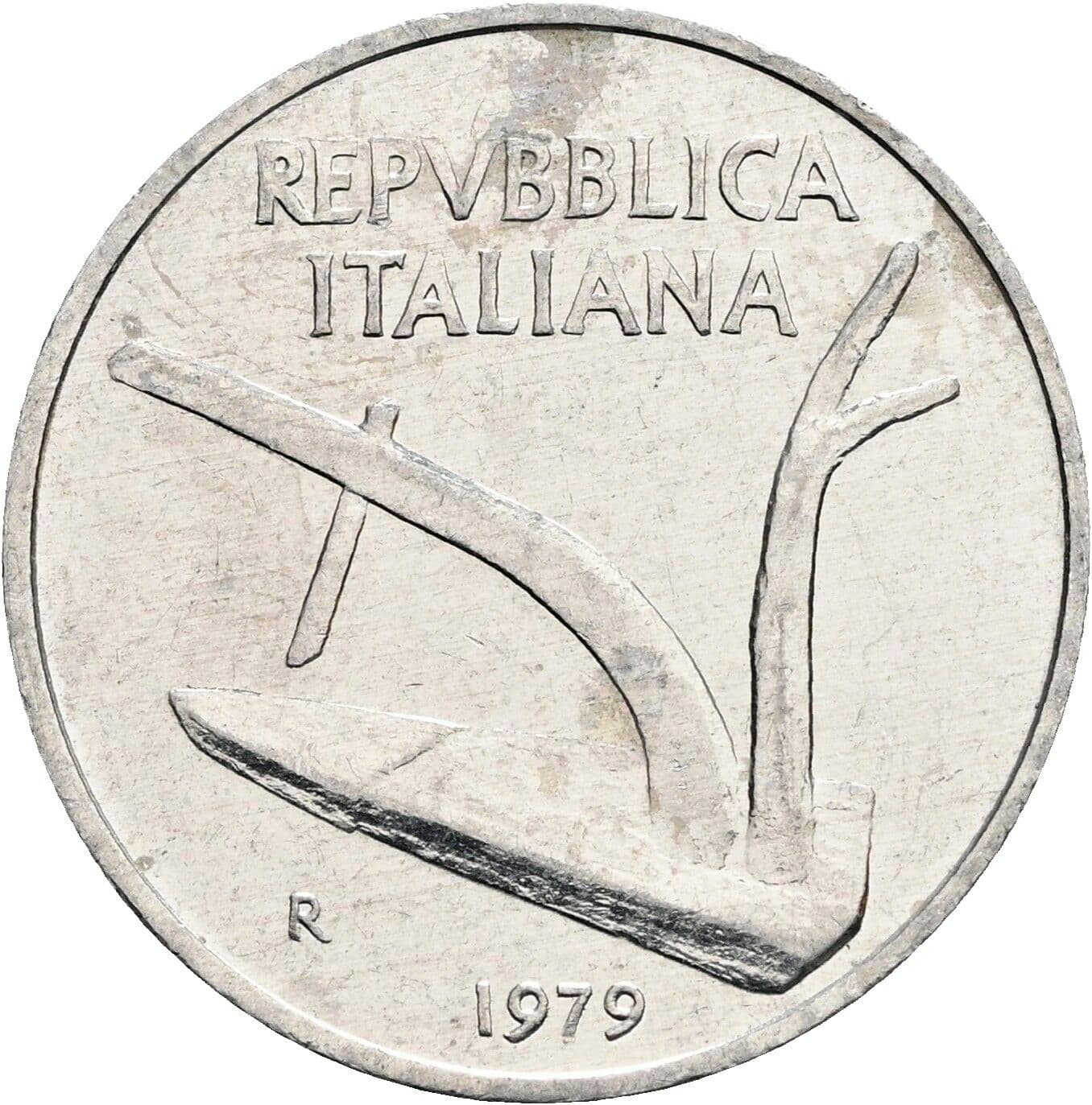 10 Lire 1979 – Rückseite