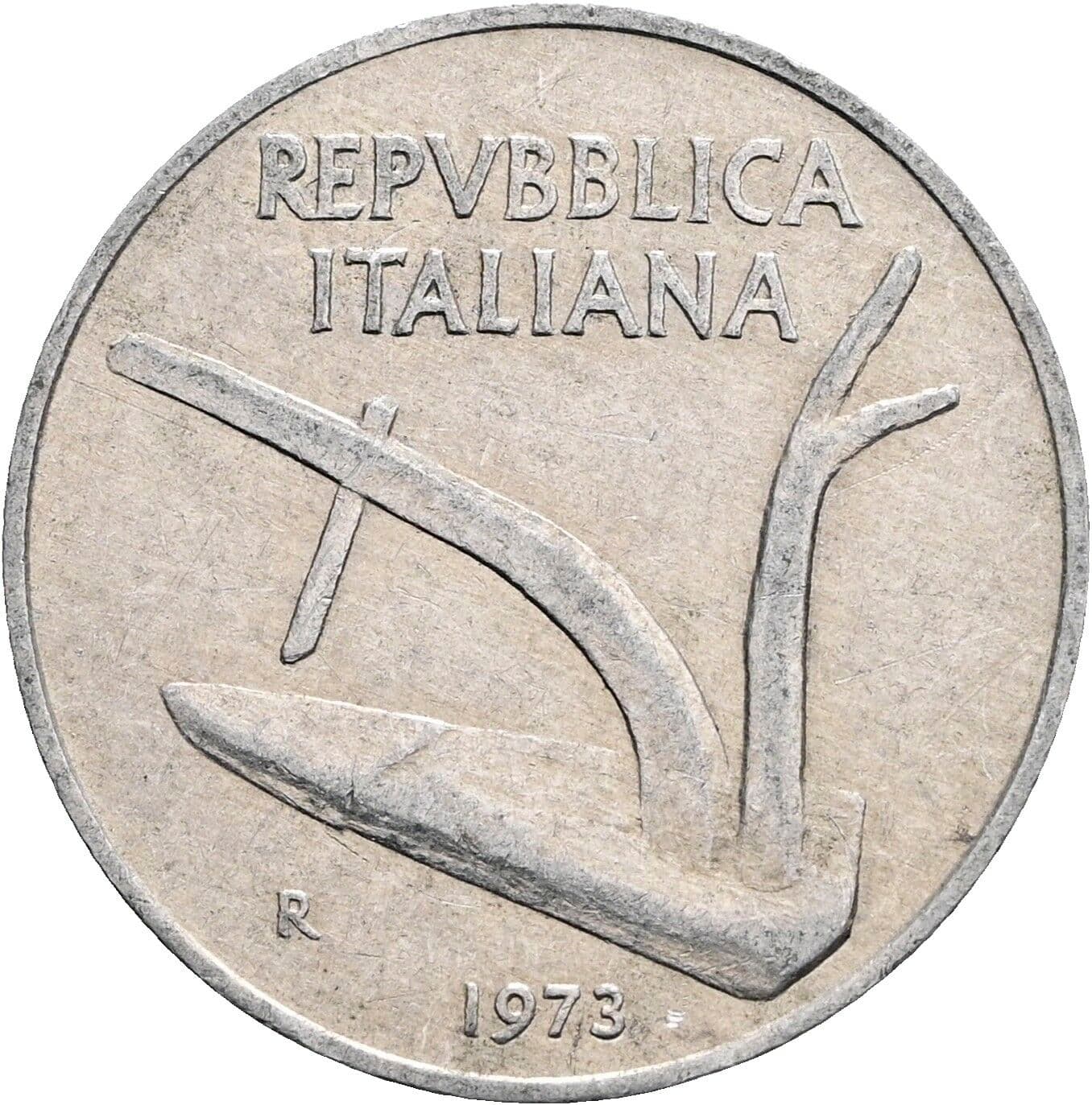 10 Lire 1973 – Rückseite