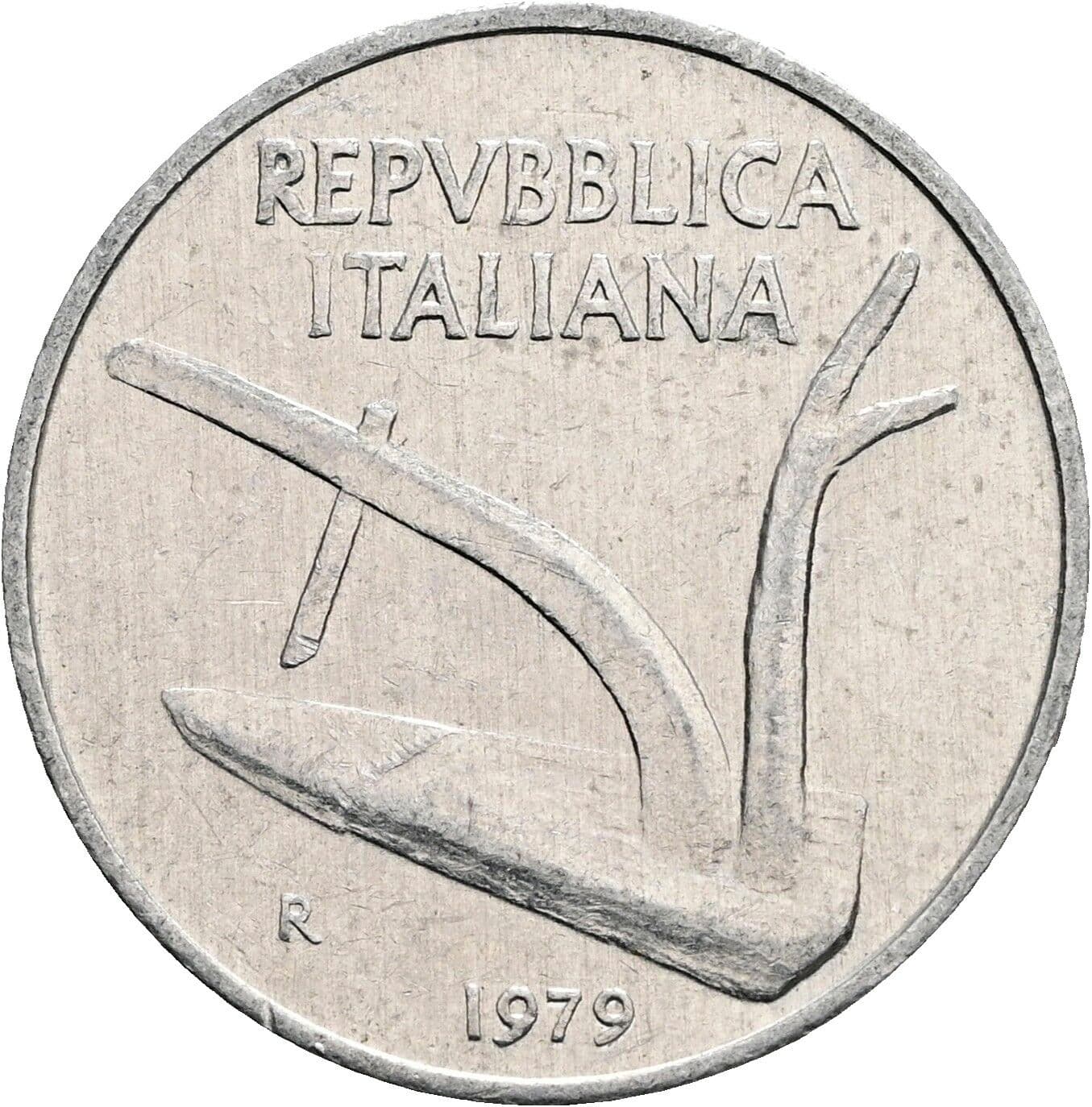 10 Lire 1979 – Rückseite