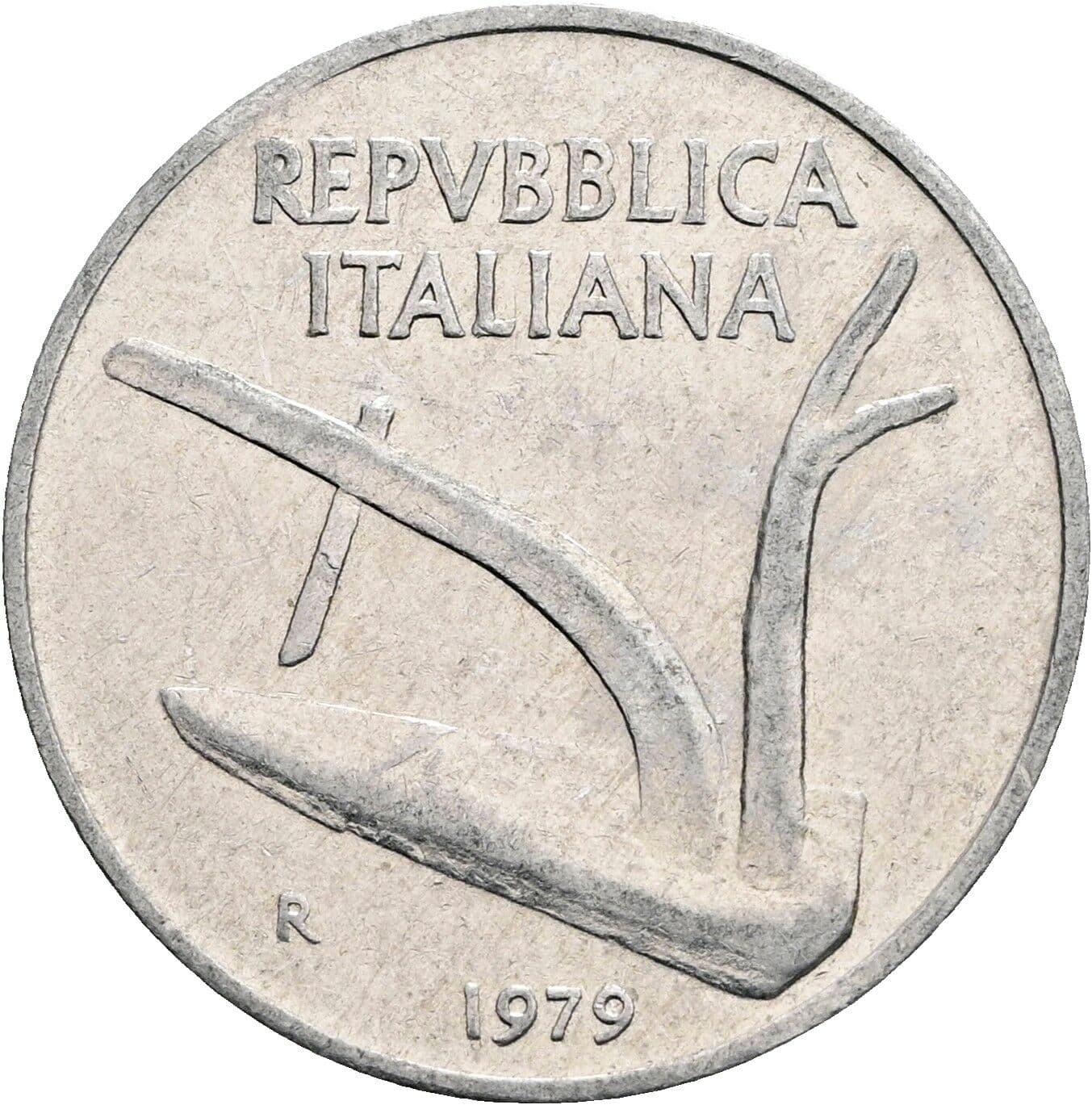 10 Lire 1979 – Rückseite