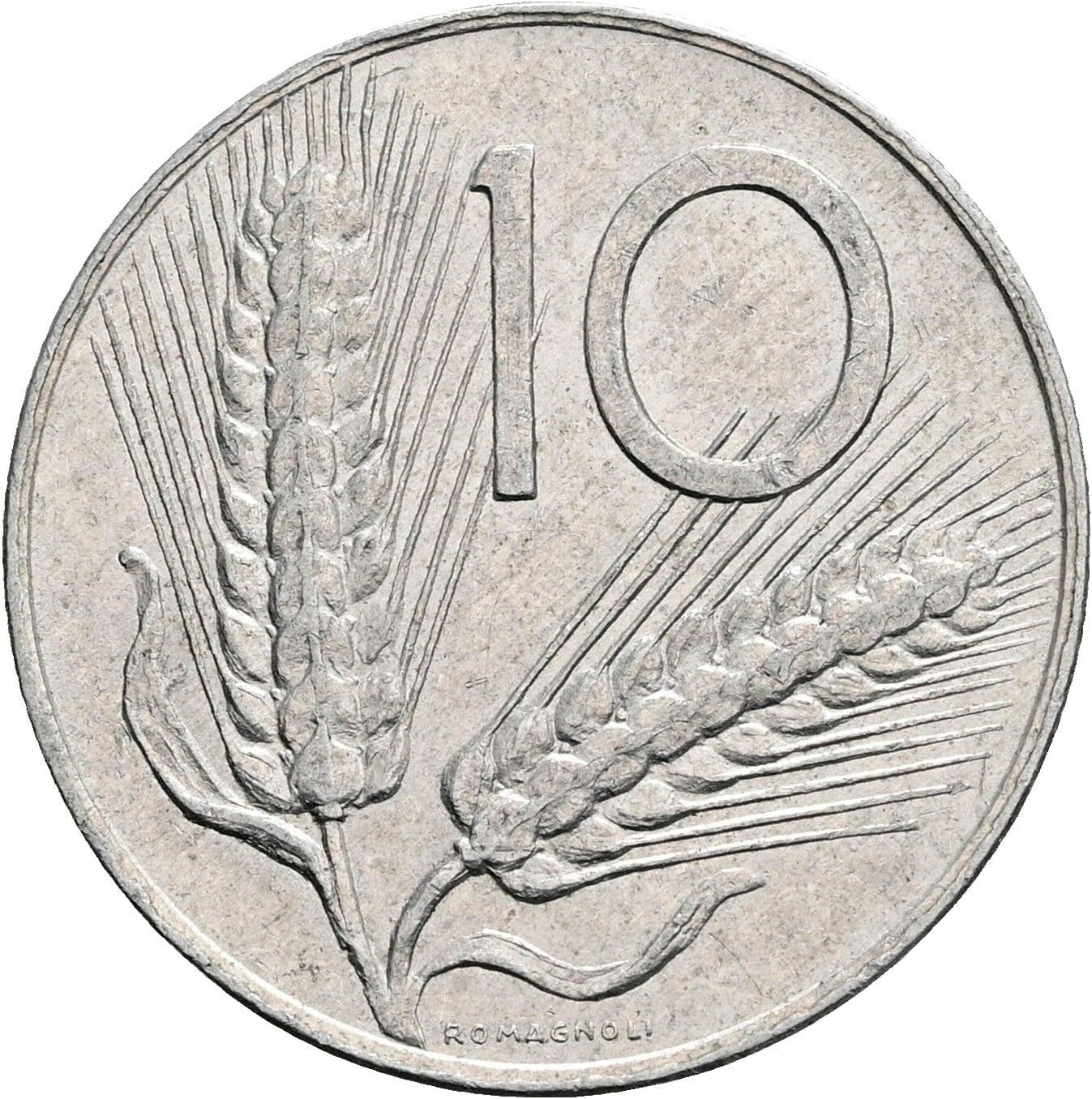 10 Lire 1976 – Vorderseite